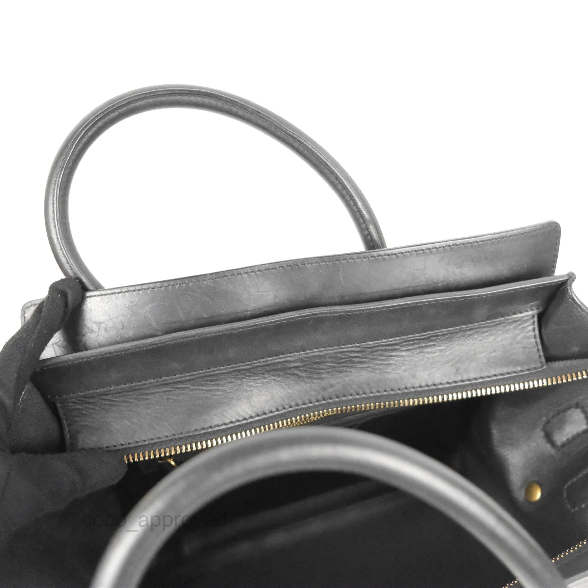 Celine Mini Luggage Bag Black/White Aged Calfskin