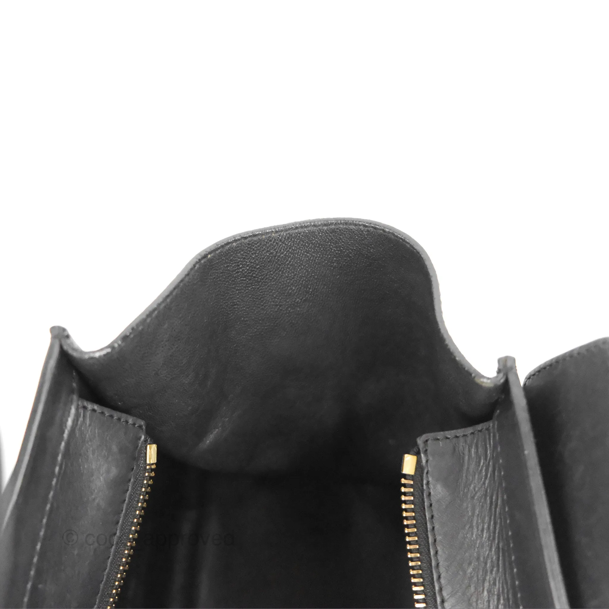 Celine Mini Luggage Bag Black/White Aged Calfskin