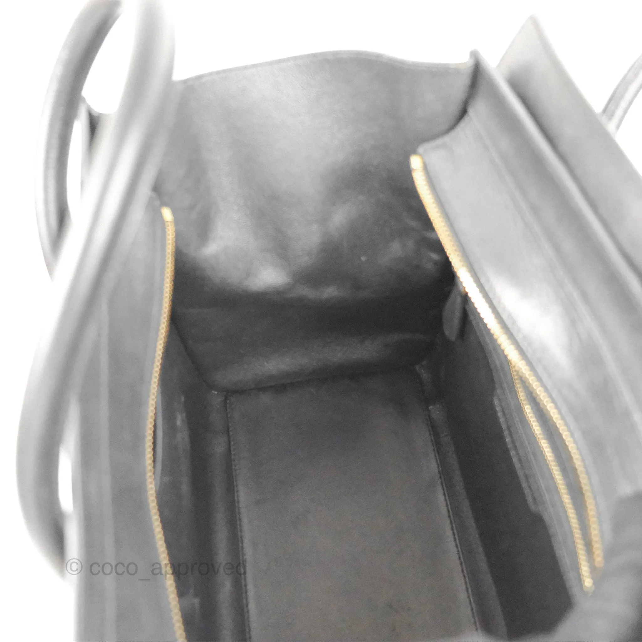 Celine Mini Luggage Bag Black/White Aged Calfskin