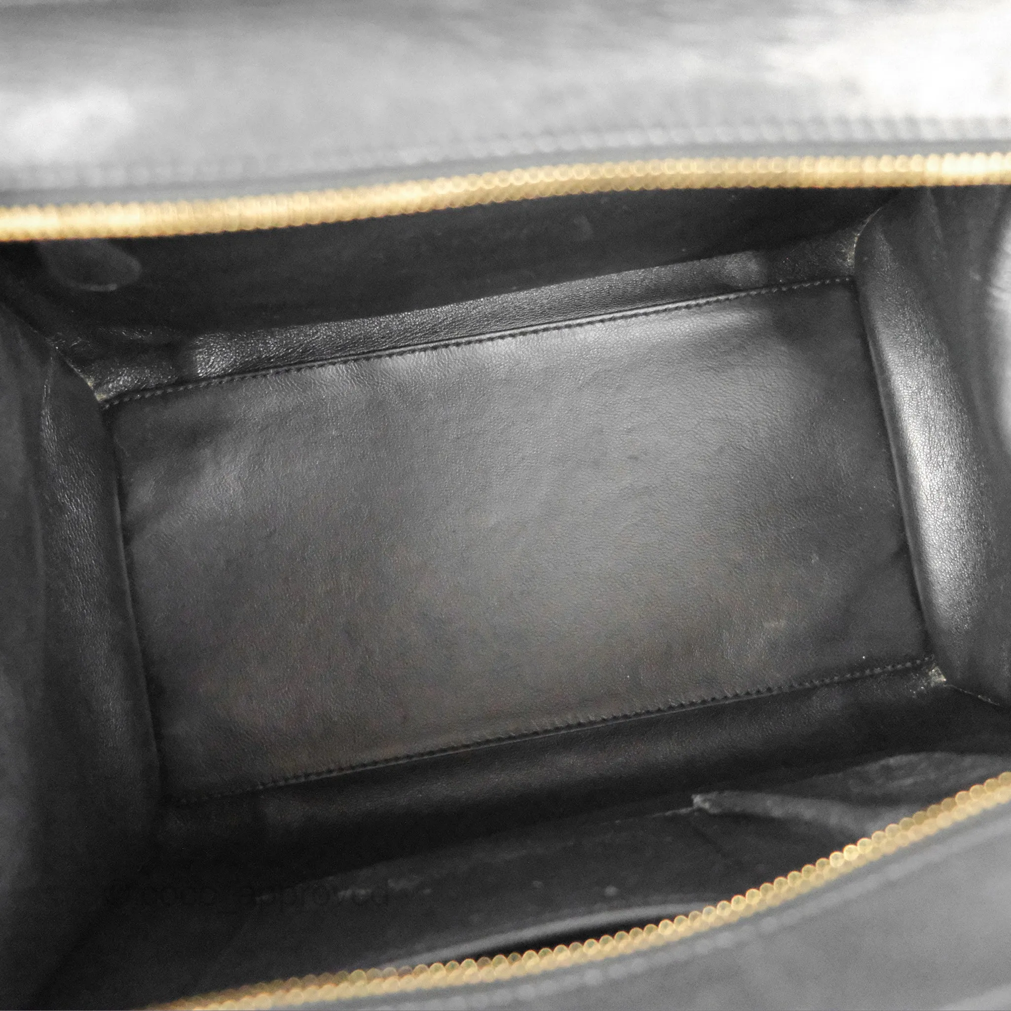 Celine Mini Luggage Bag Black/White Aged Calfskin