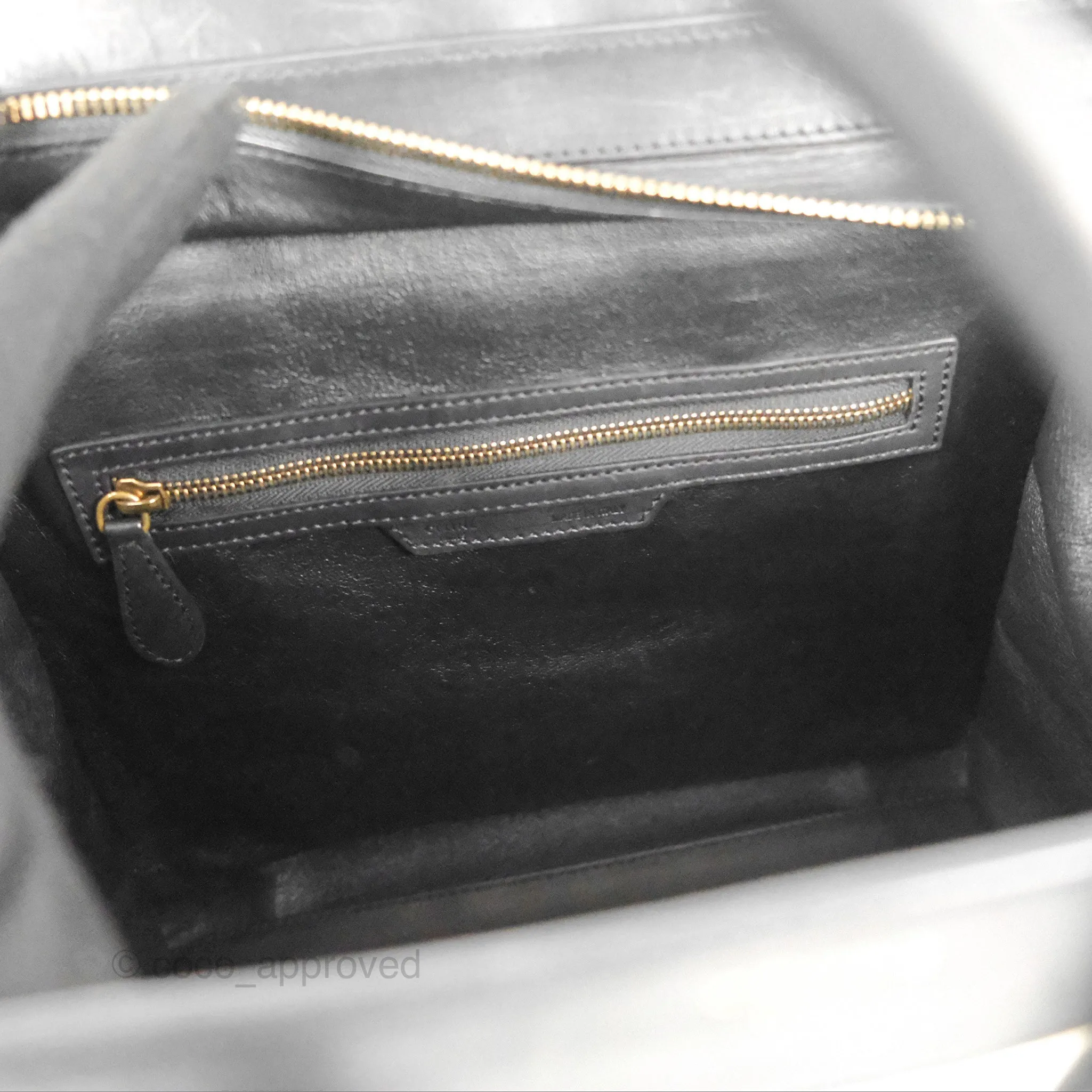 Celine Mini Luggage Bag Black/White Aged Calfskin
