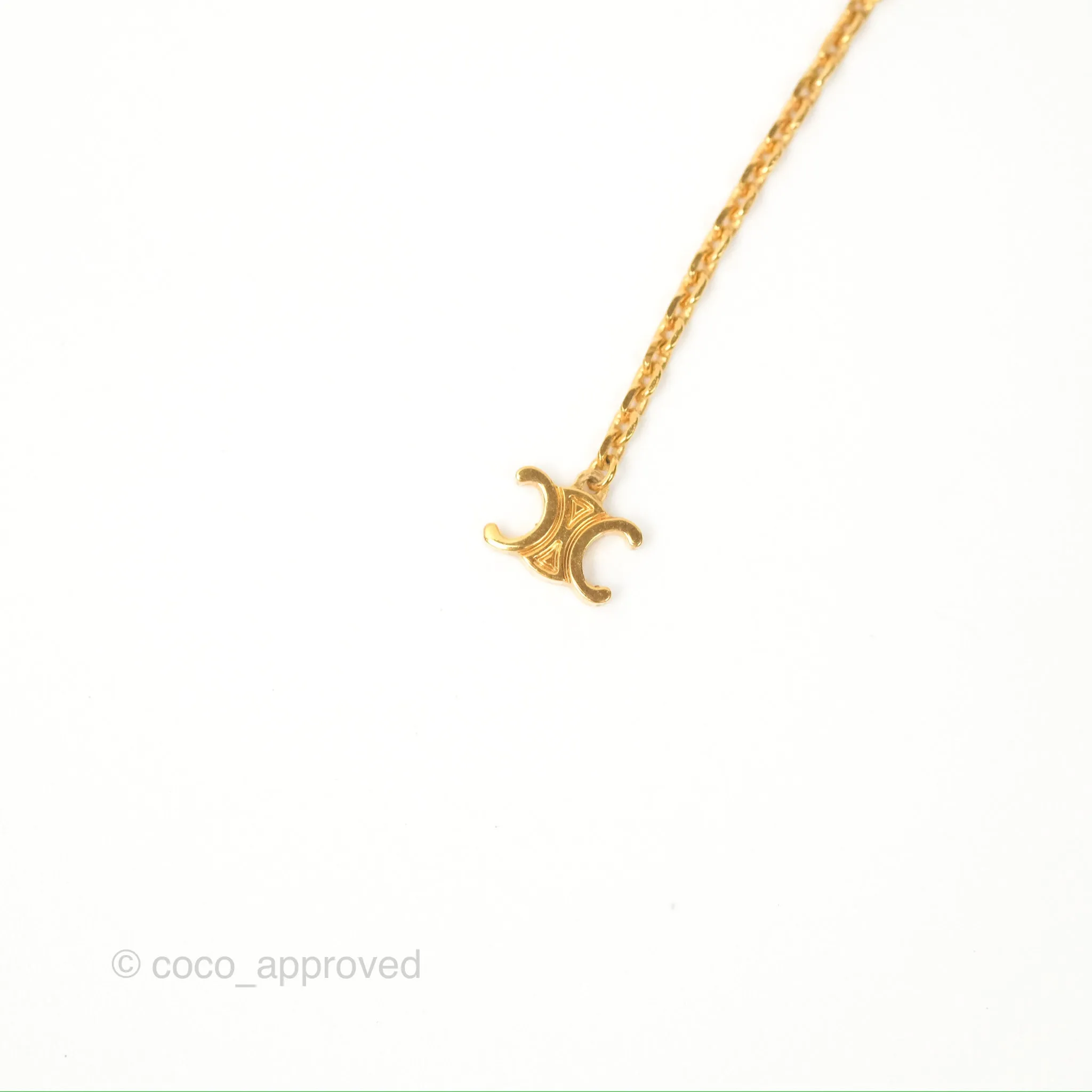 Celine Mini Triomphe Drop Earrings Gold