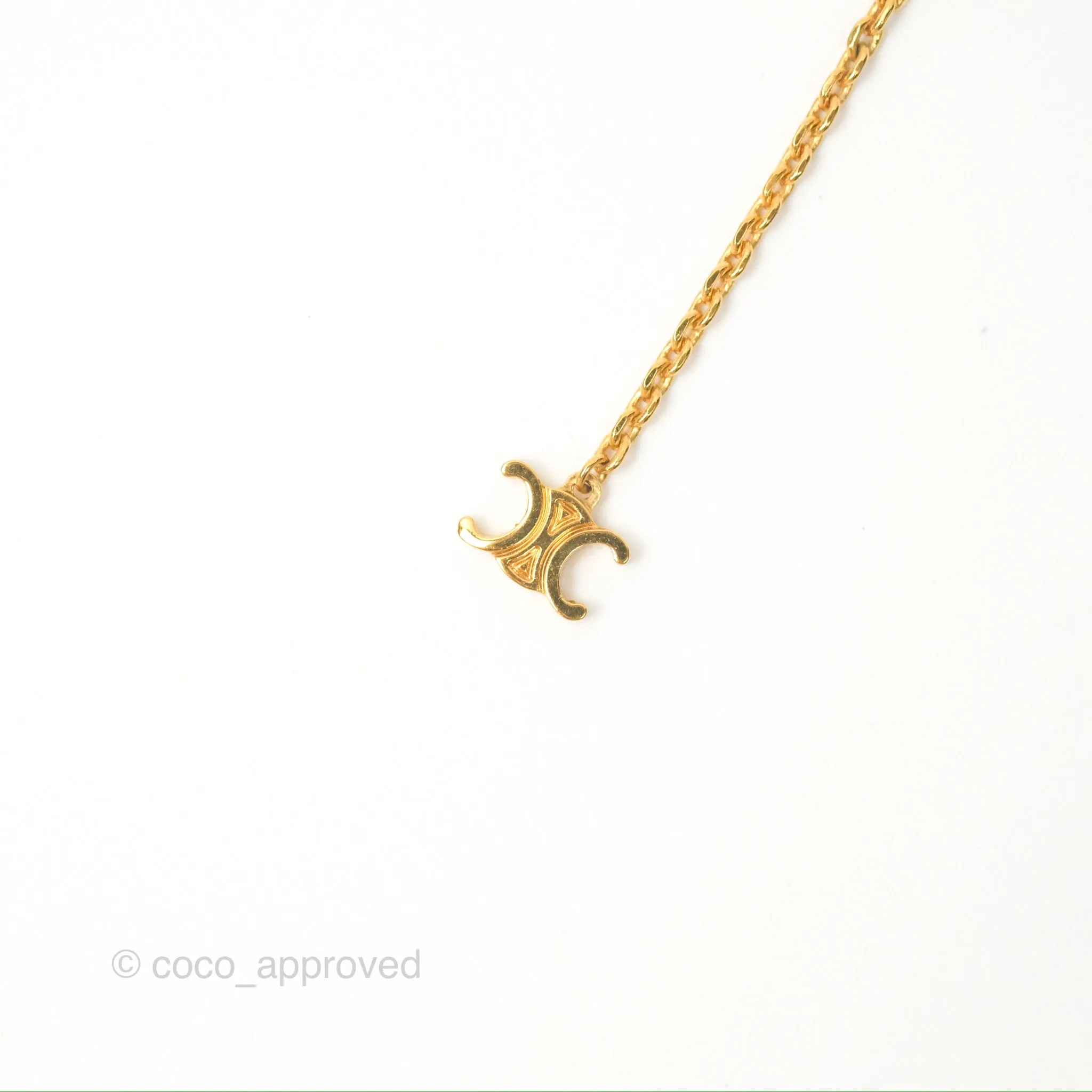 Celine Mini Triomphe Drop Earrings Gold