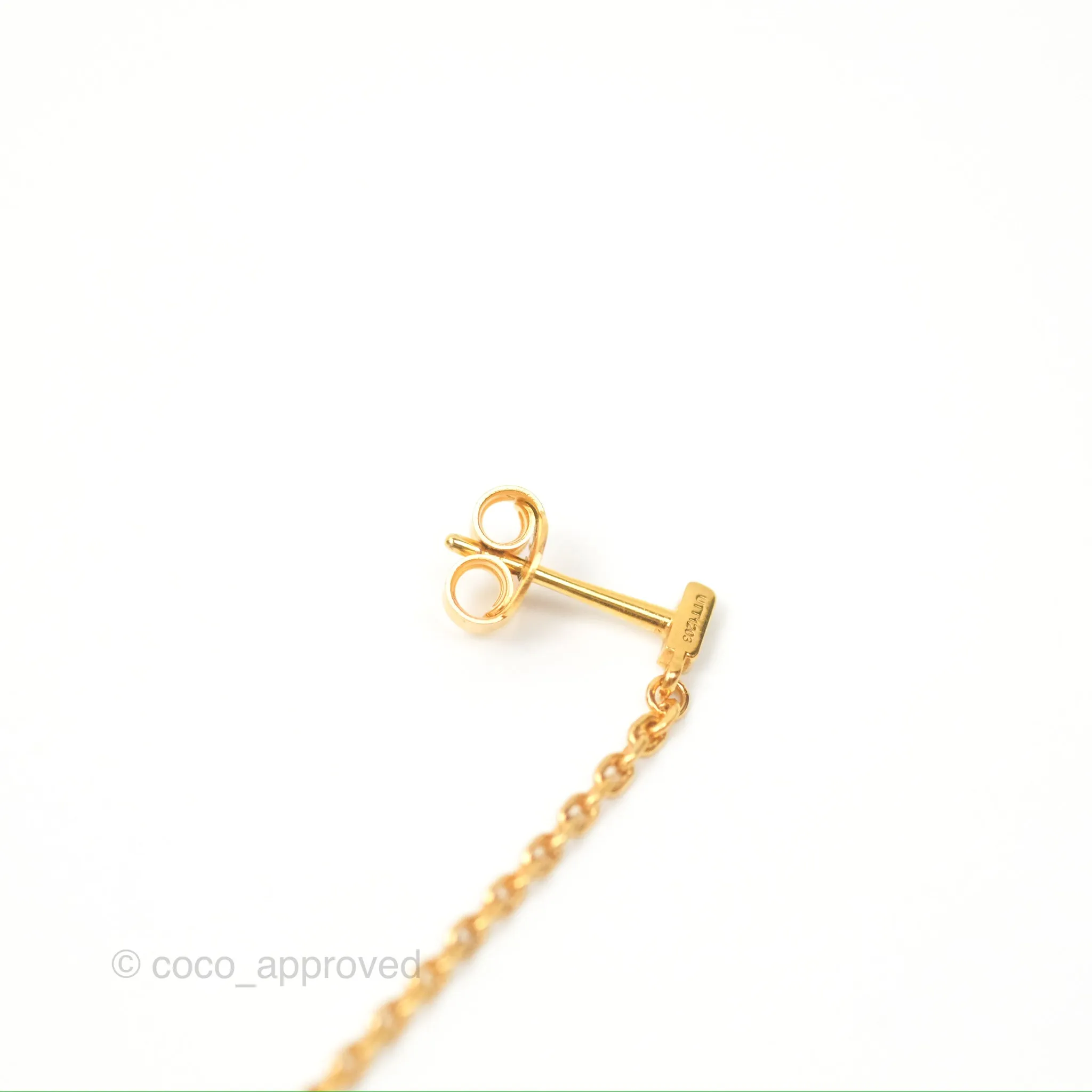 Celine Mini Triomphe Drop Earrings Gold