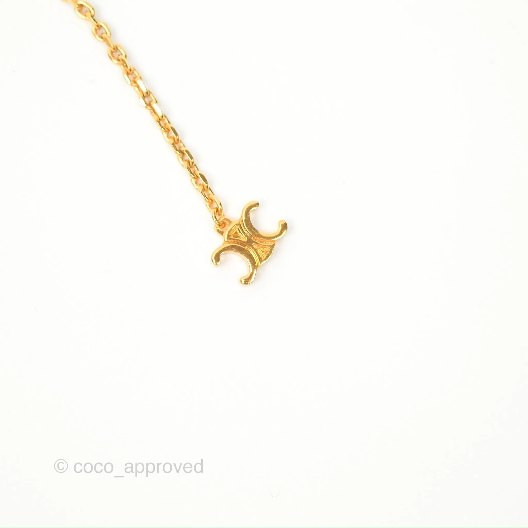 Celine Mini Triomphe Drop Earrings Gold