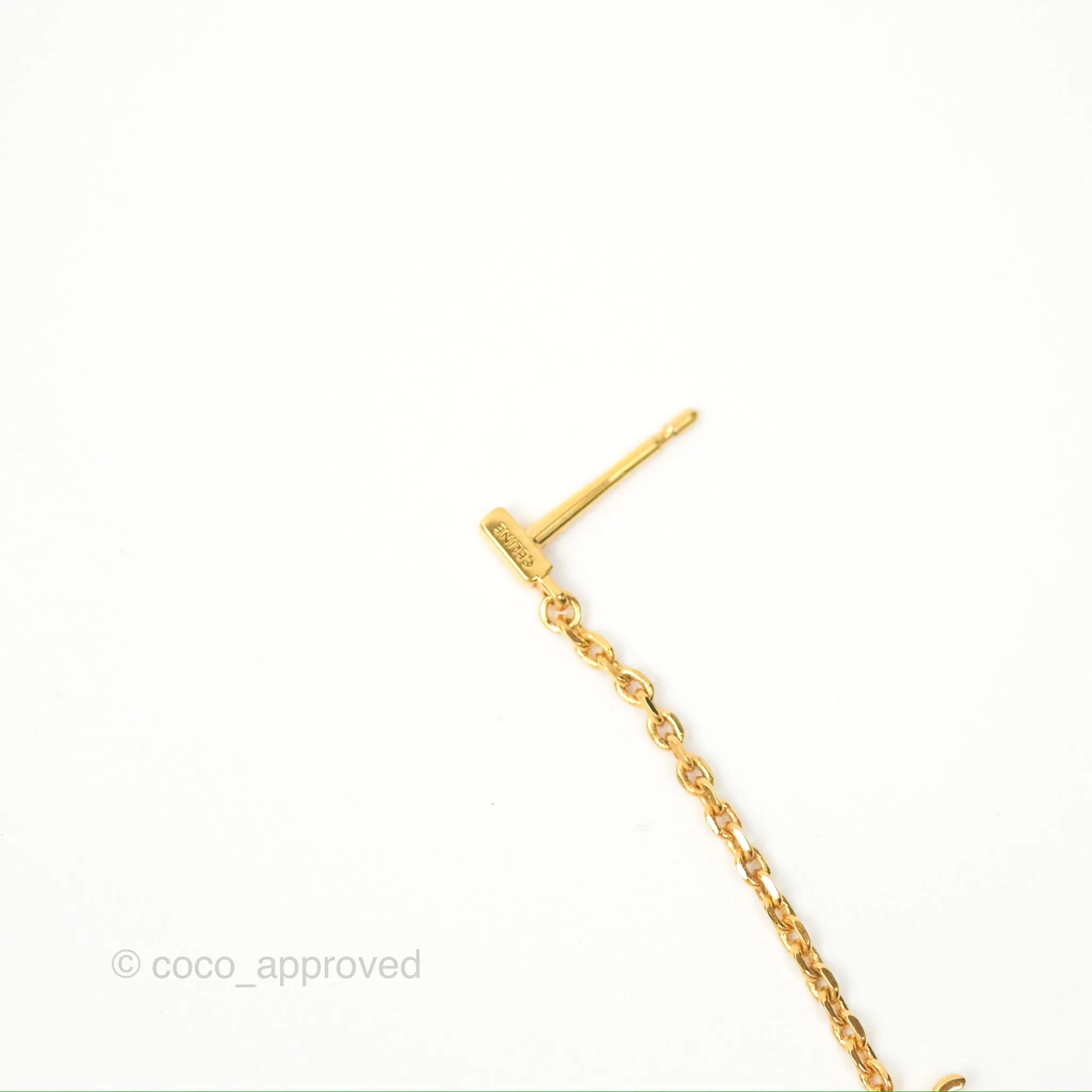 Celine Mini Triomphe Drop Earrings Gold