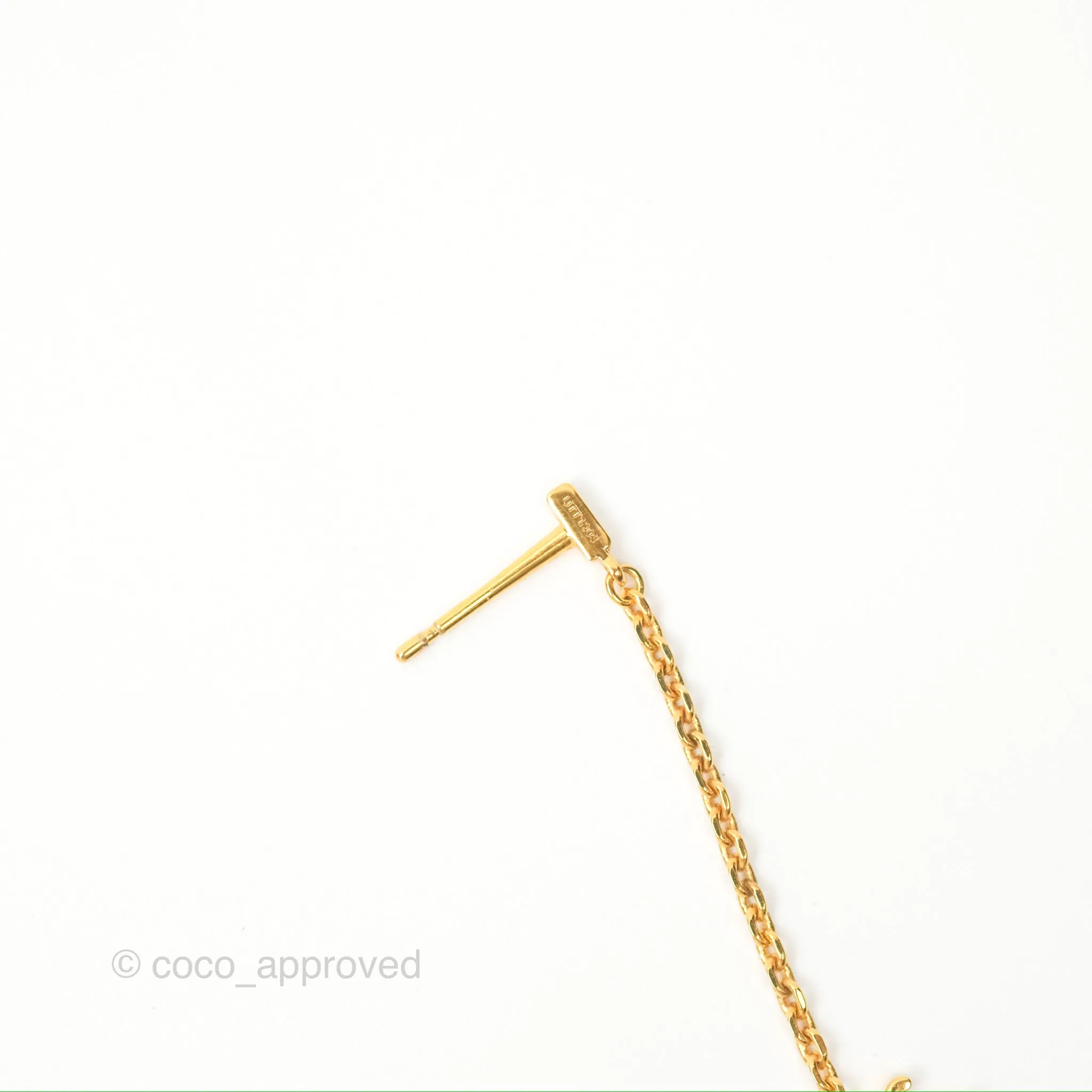 Celine Mini Triomphe Drop Earrings Gold