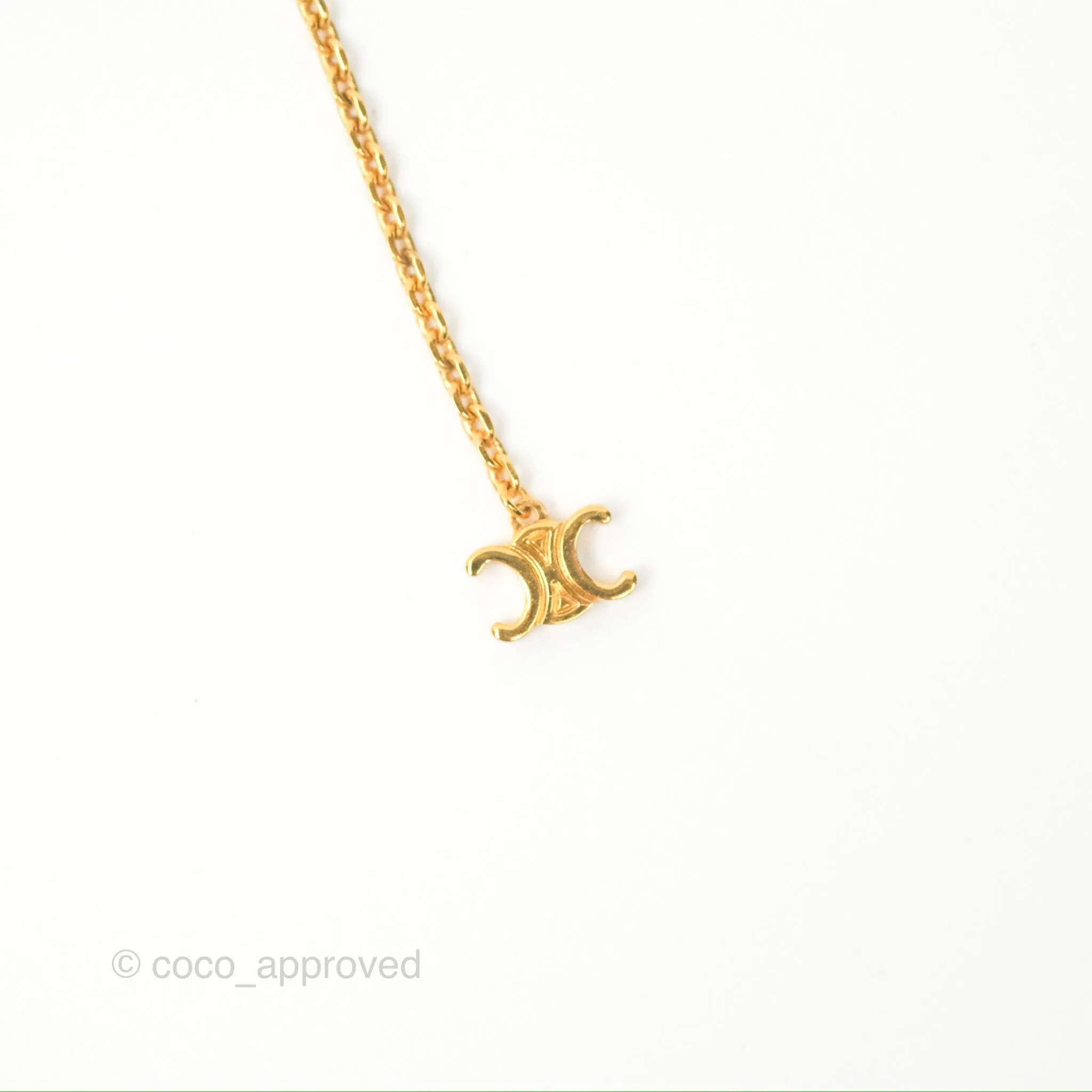 Celine Mini Triomphe Drop Earrings Gold