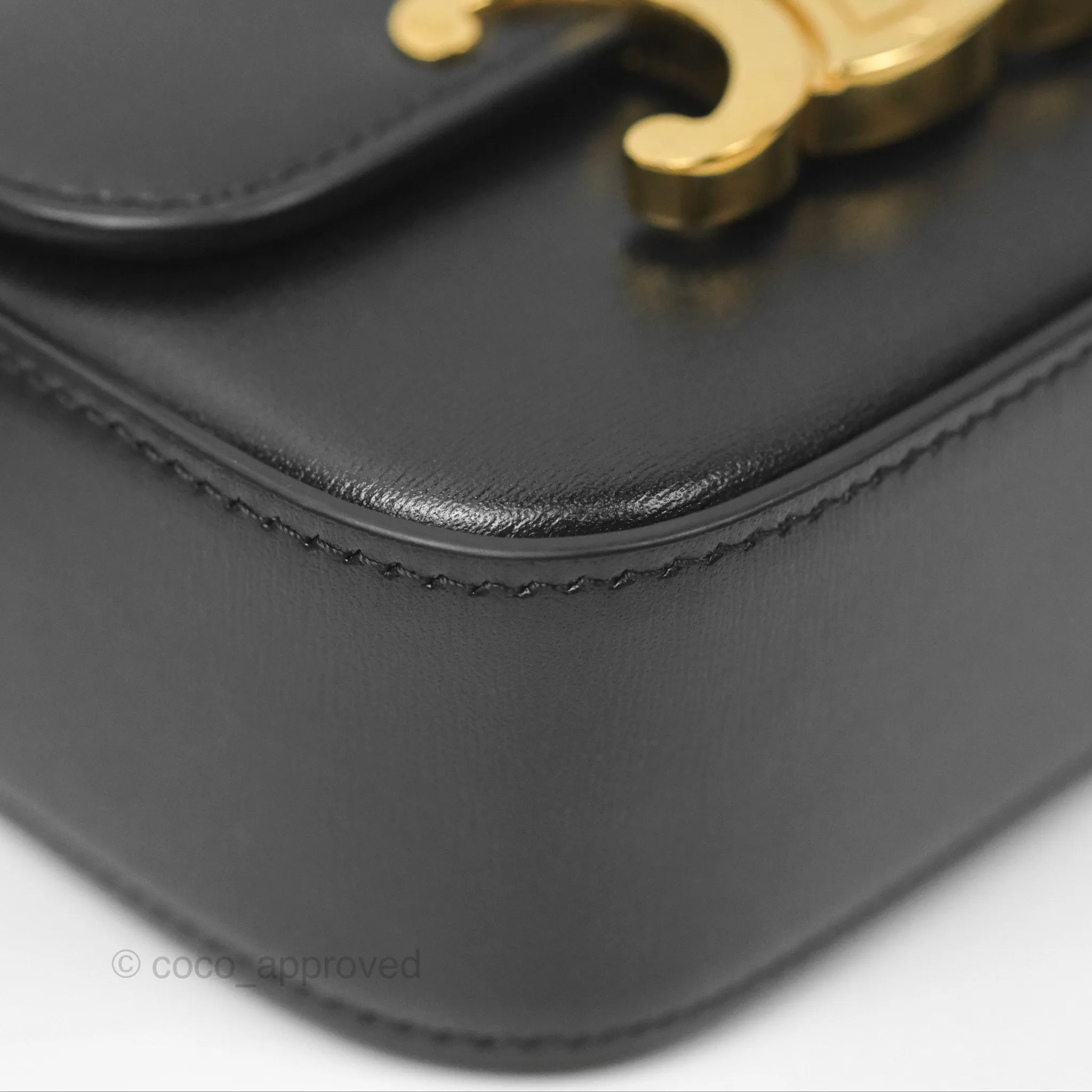 Celine Mini Triomphe Shiny Calfskin Black