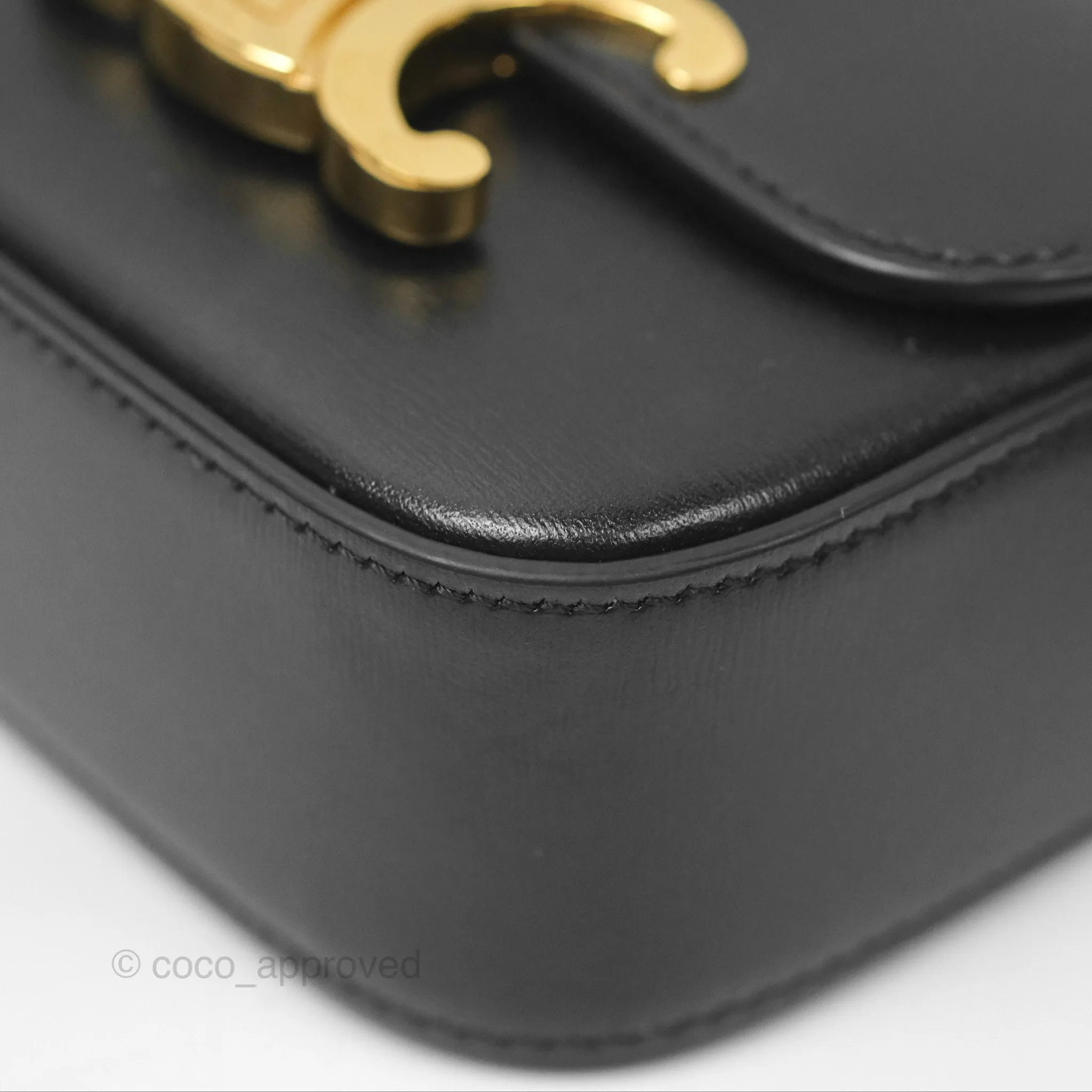 Celine Mini Triomphe Shiny Calfskin Black