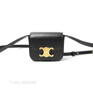 Celine Mini Triomphe Shiny Calfskin Black