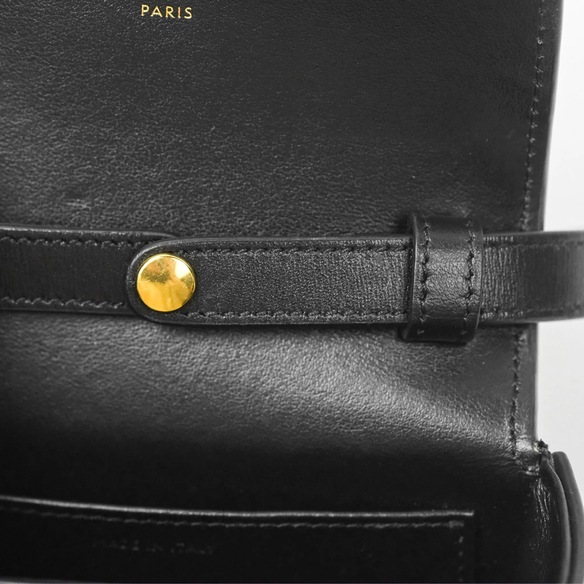 Celine Mini Triomphe Shiny Calfskin Black