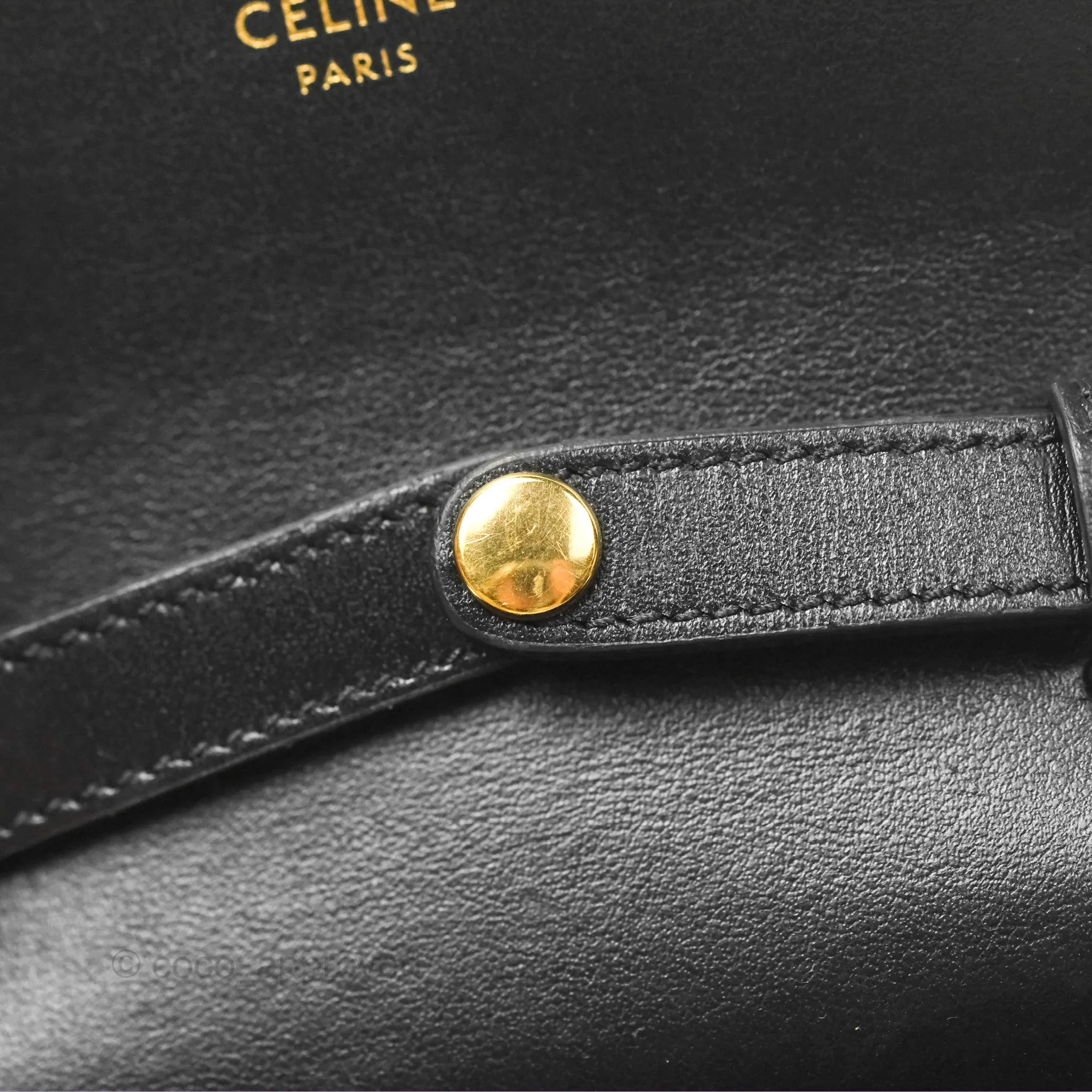 Celine Mini Triomphe Shiny Calfskin Black