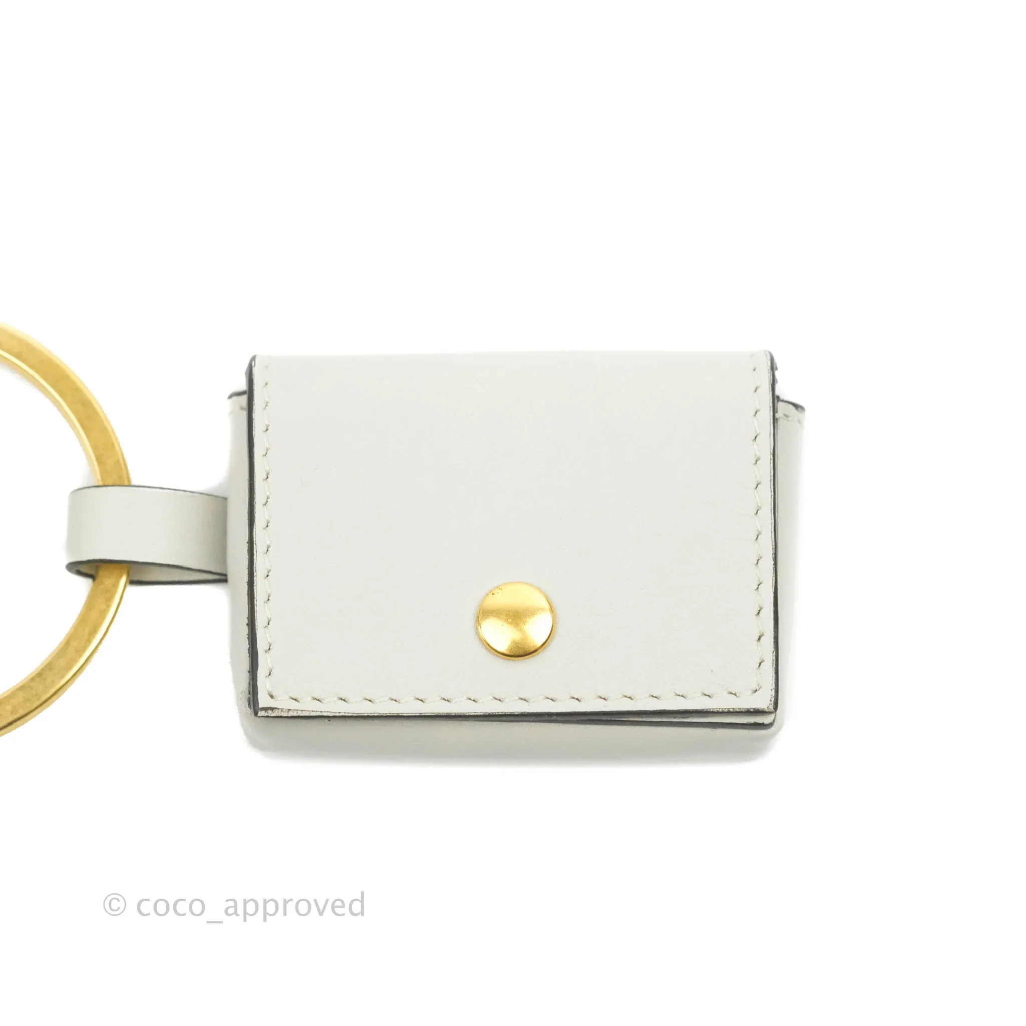 Celine Multi Key Ring Coin Card Case Light Grey Calfskin