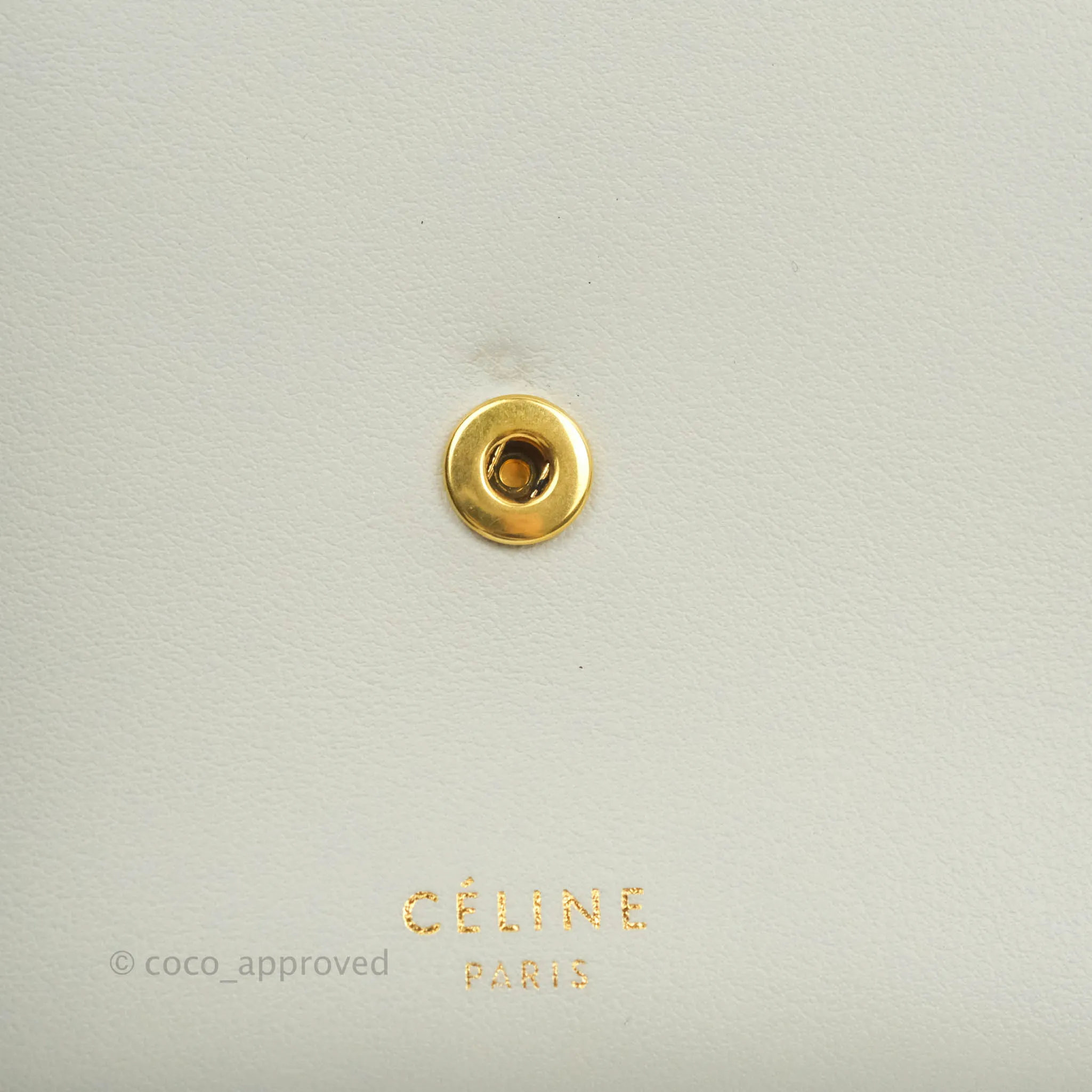 Celine Multi Key Ring Coin Card Case Light Grey Calfskin