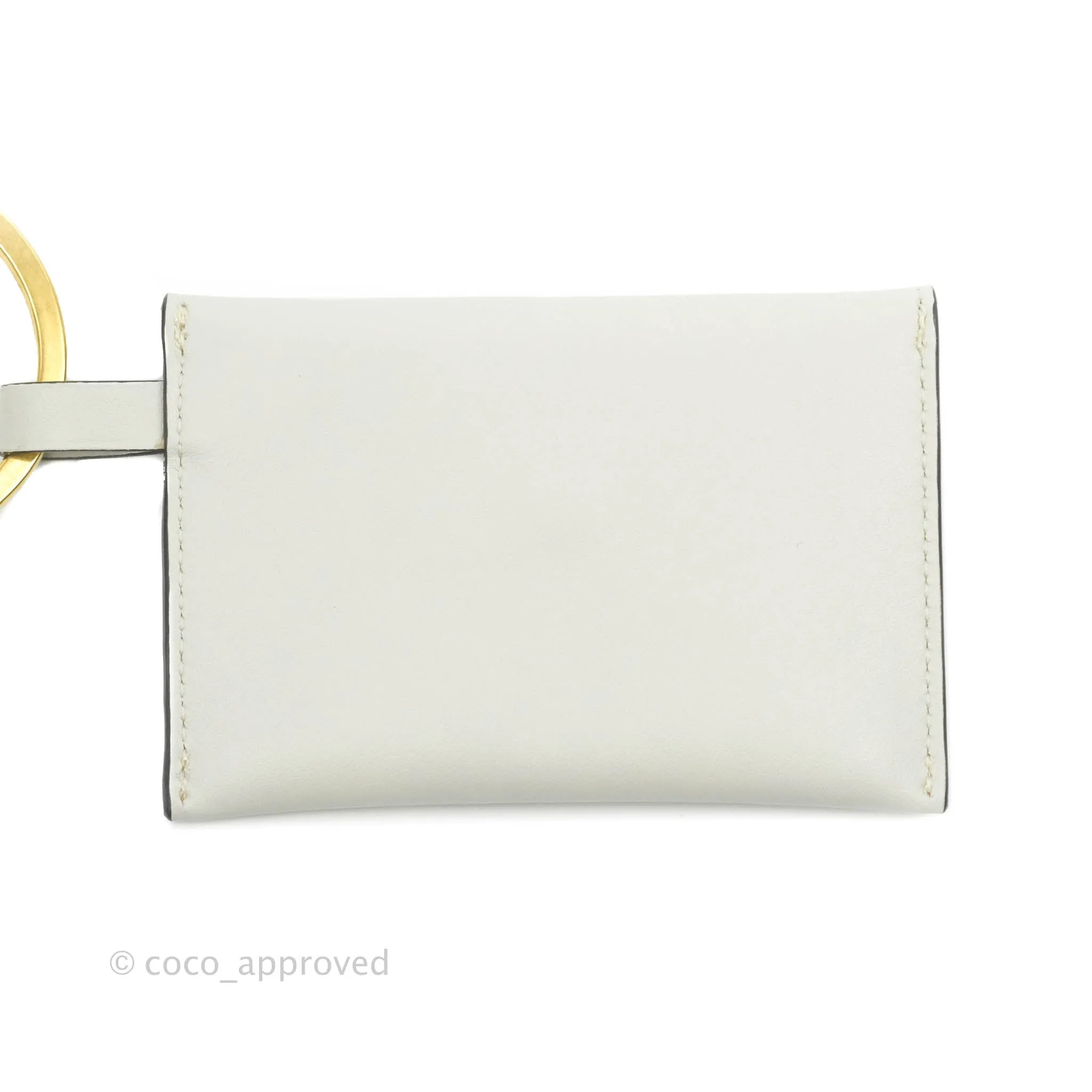 Celine Multi Key Ring Coin Card Case Light Grey Calfskin