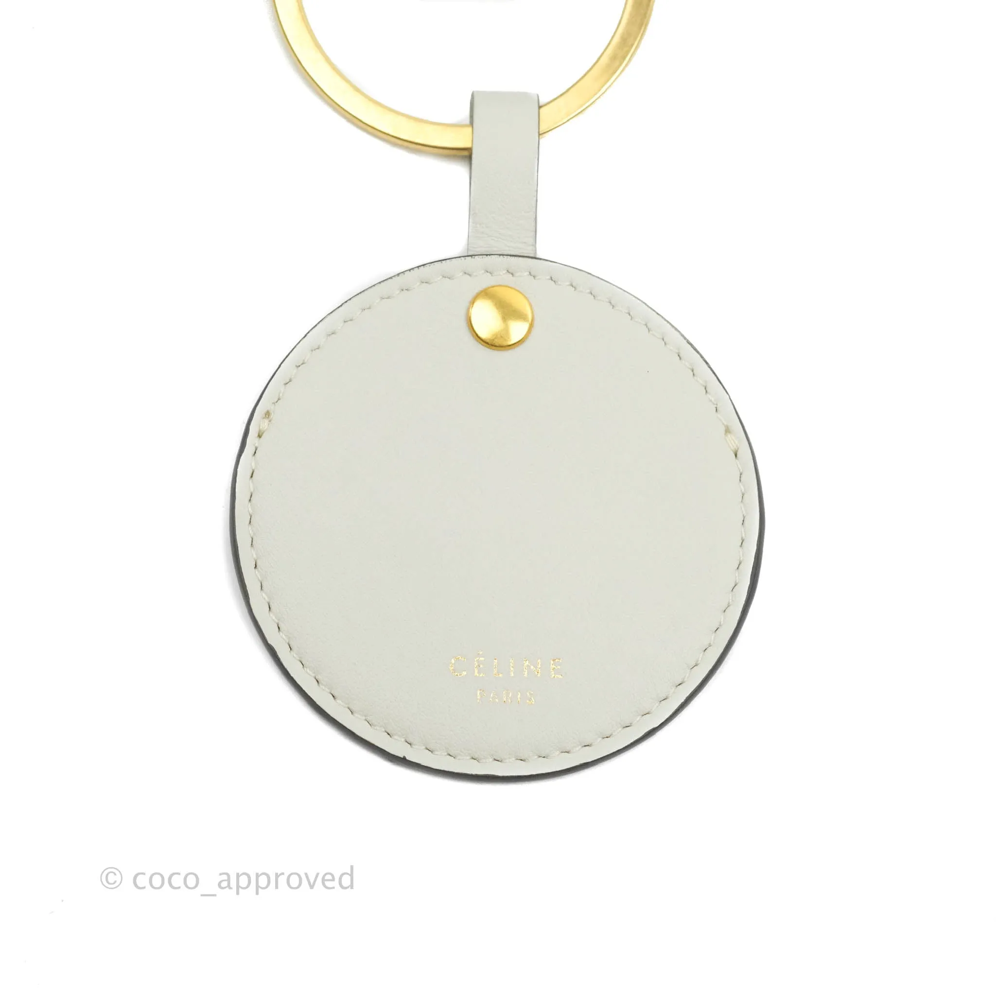 Celine Multi Key Ring Coin Card Case Light Grey Calfskin