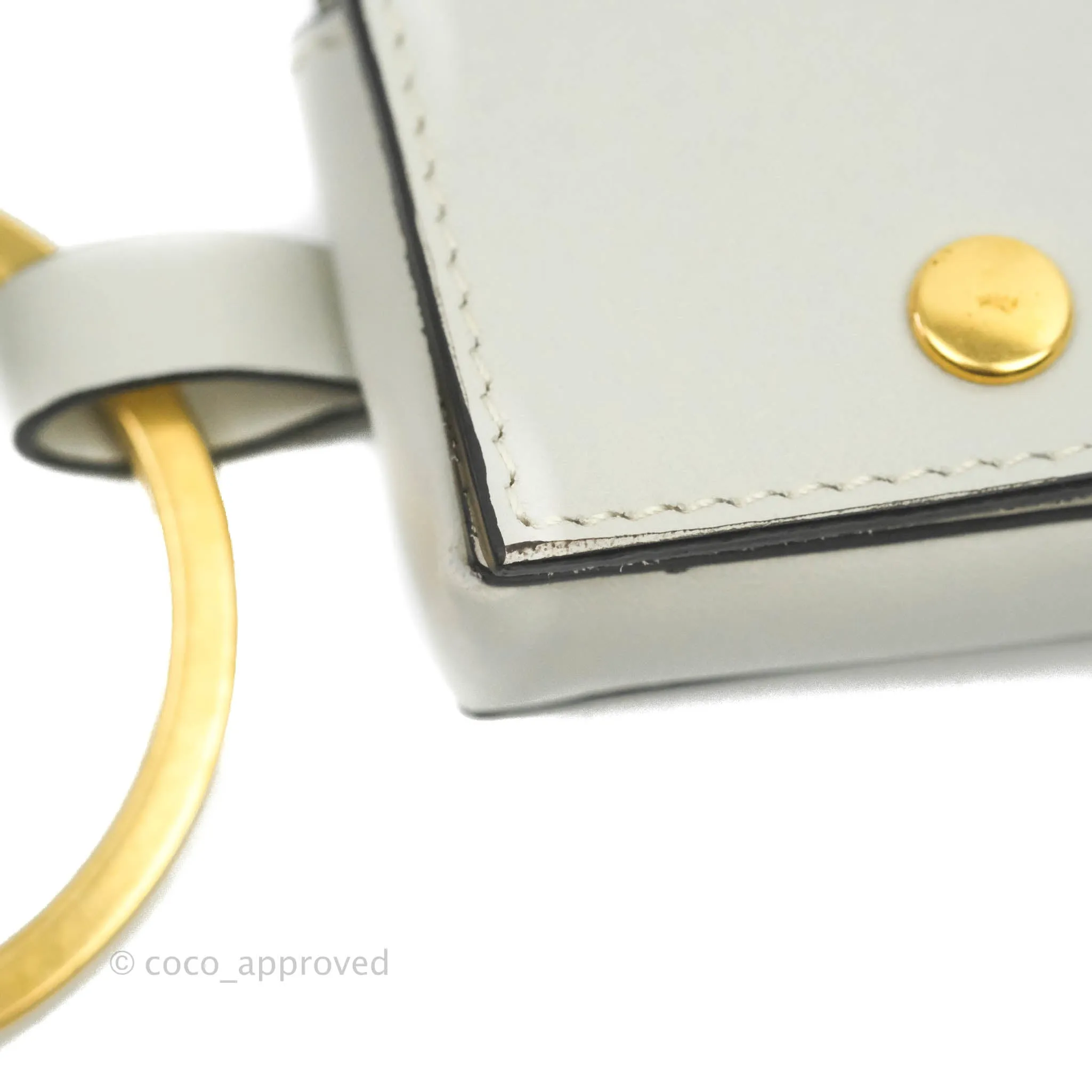 Celine Multi Key Ring Coin Card Case Light Grey Calfskin