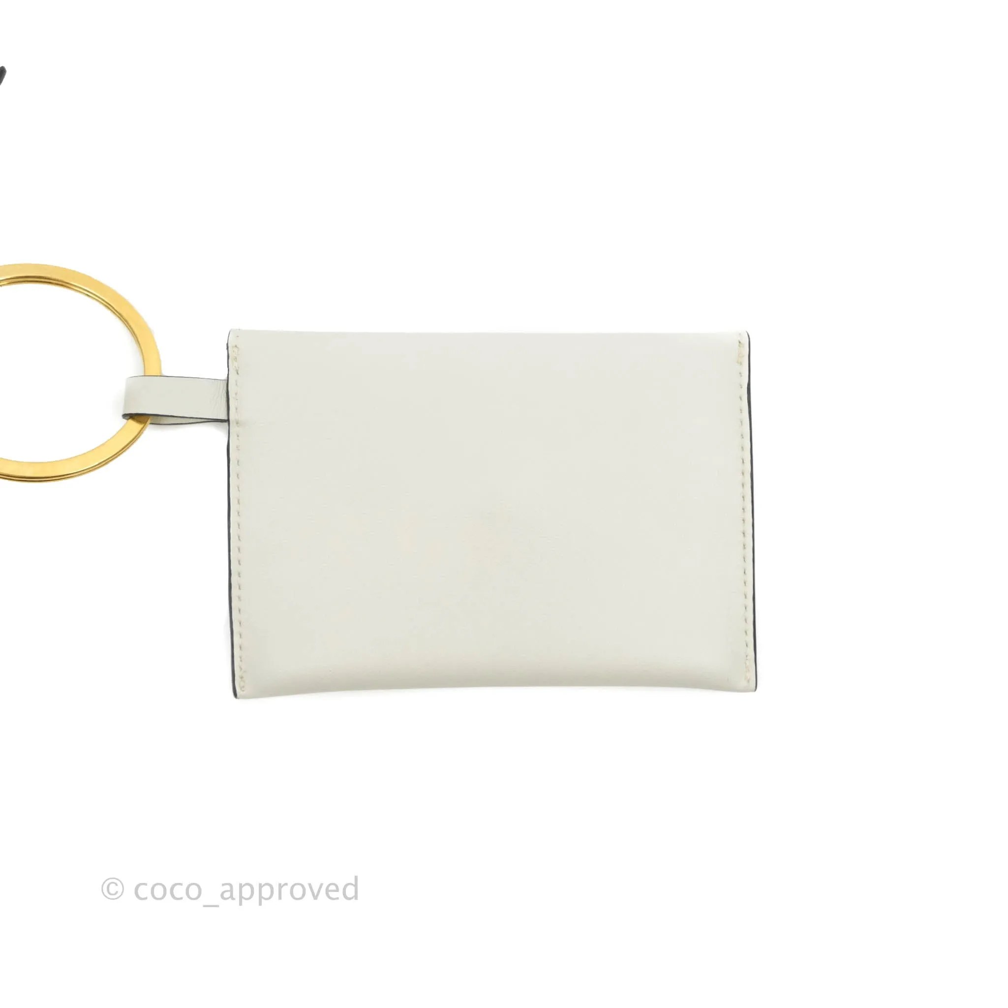 Celine Multi Key Ring Coin Card Case Light Grey Calfskin