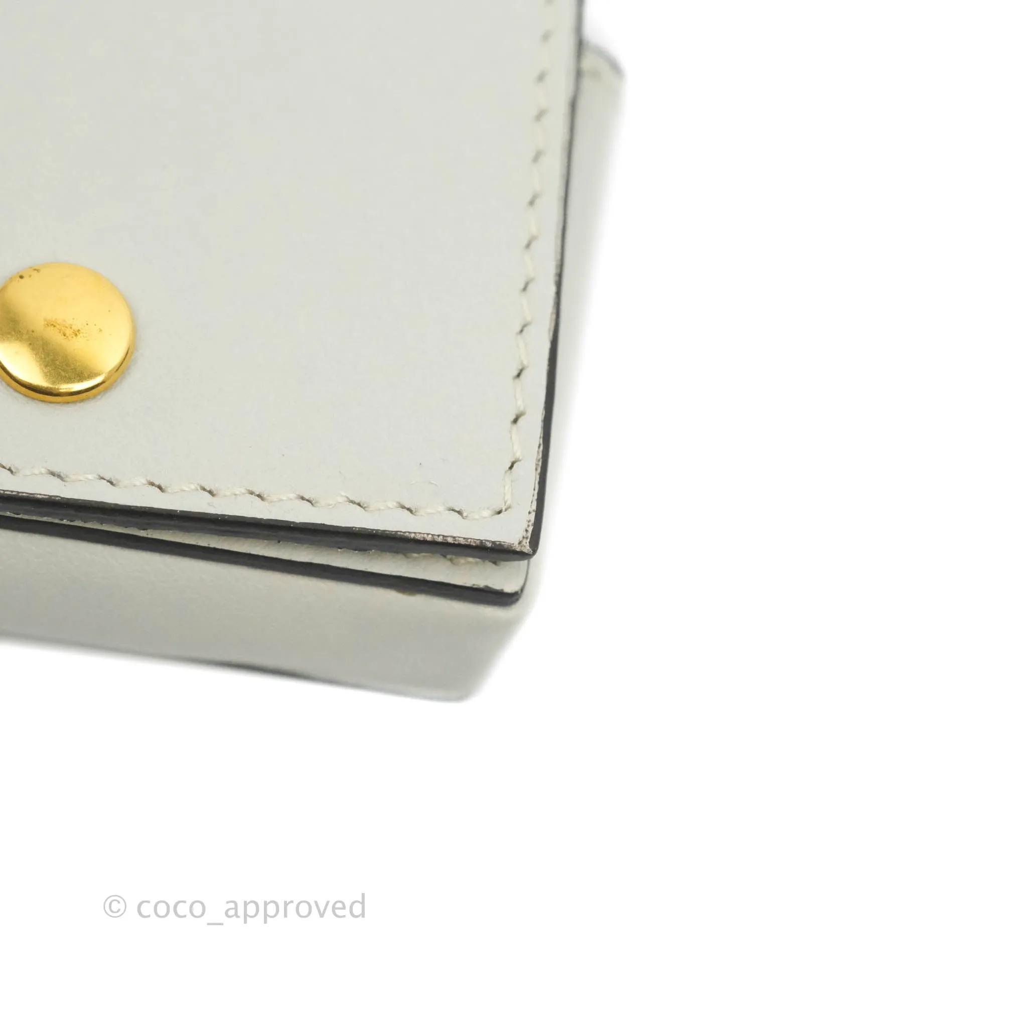 Celine Multi Key Ring Coin Card Case Light Grey Calfskin