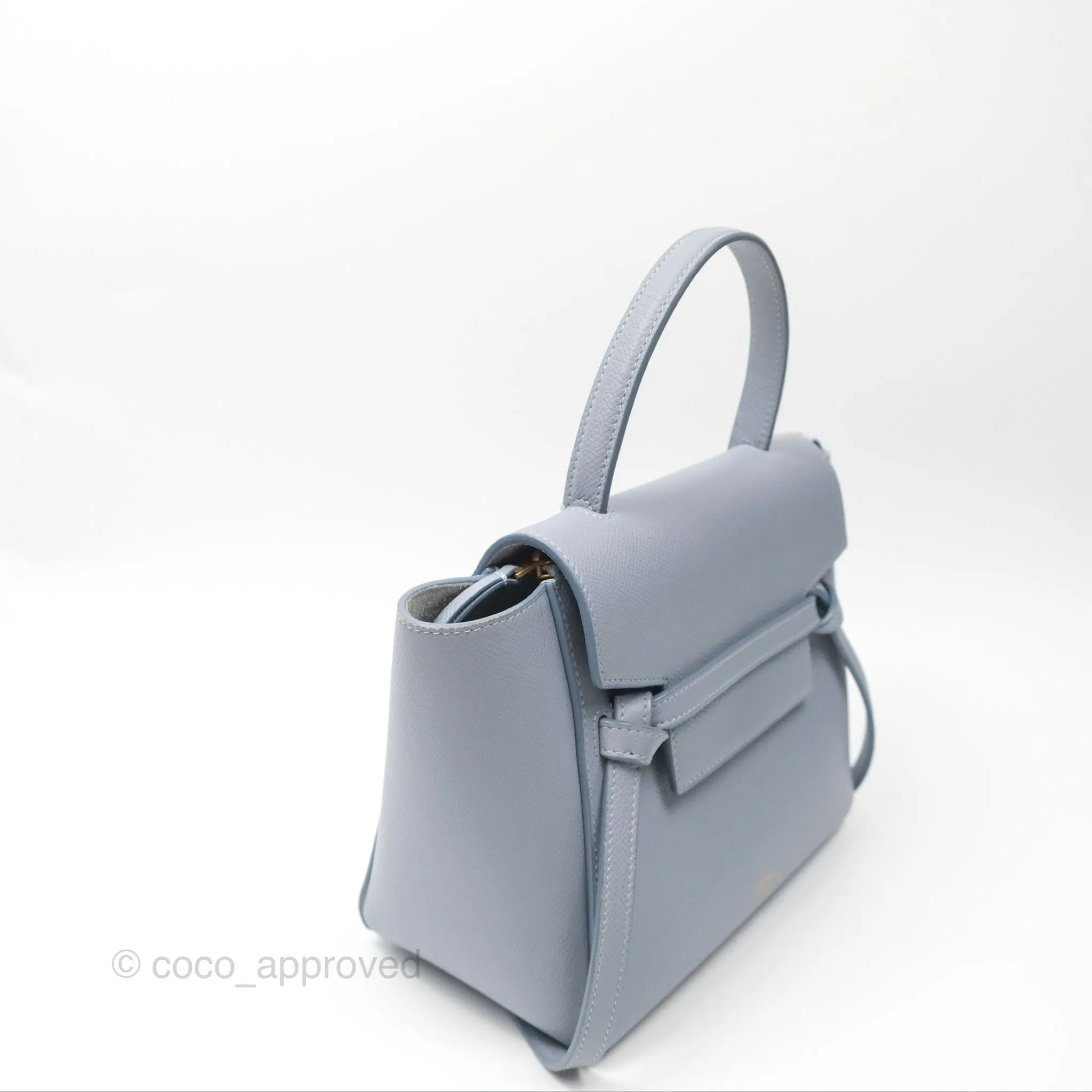 Celine Nano Belt Bag Arctic Blue Grained Calfskin Gold Hardware