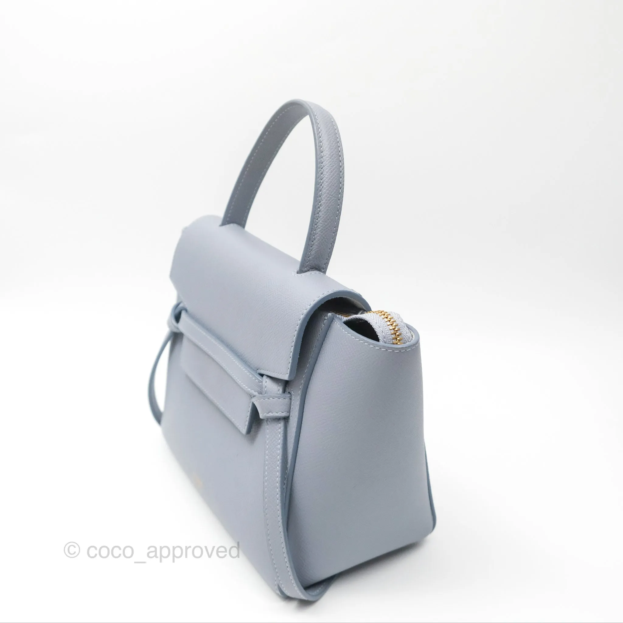 Celine Nano Belt Bag Arctic Blue Grained Calfskin Gold Hardware