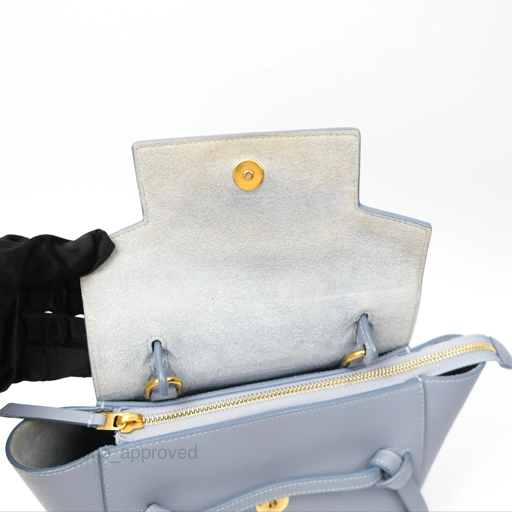 Celine Nano Belt Bag Arctic Blue Grained Calfskin Gold Hardware
