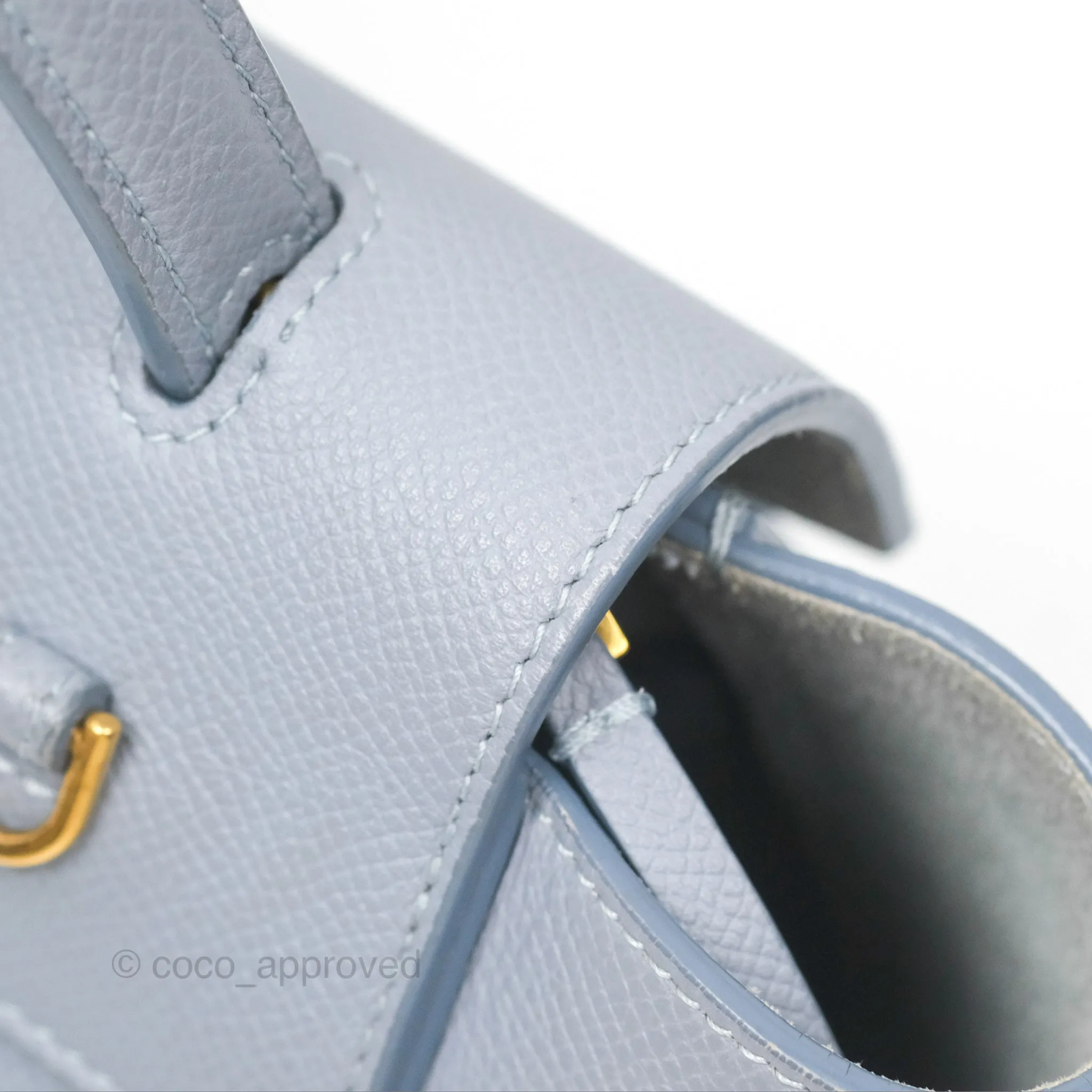 Celine Nano Belt Bag Arctic Blue Grained Calfskin Gold Hardware