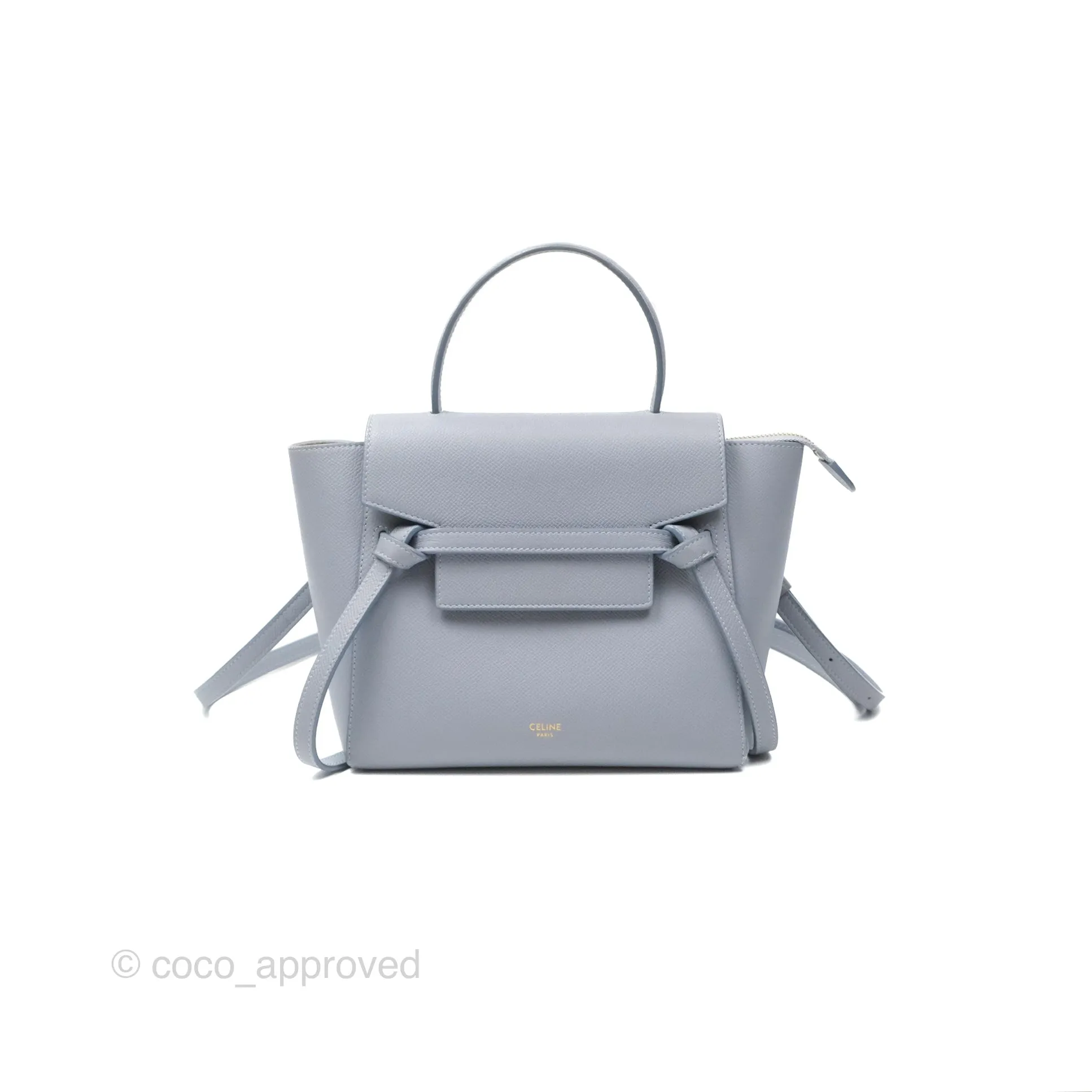 Celine Nano Belt Bag Arctic Blue Grained Calfskin Gold Hardware