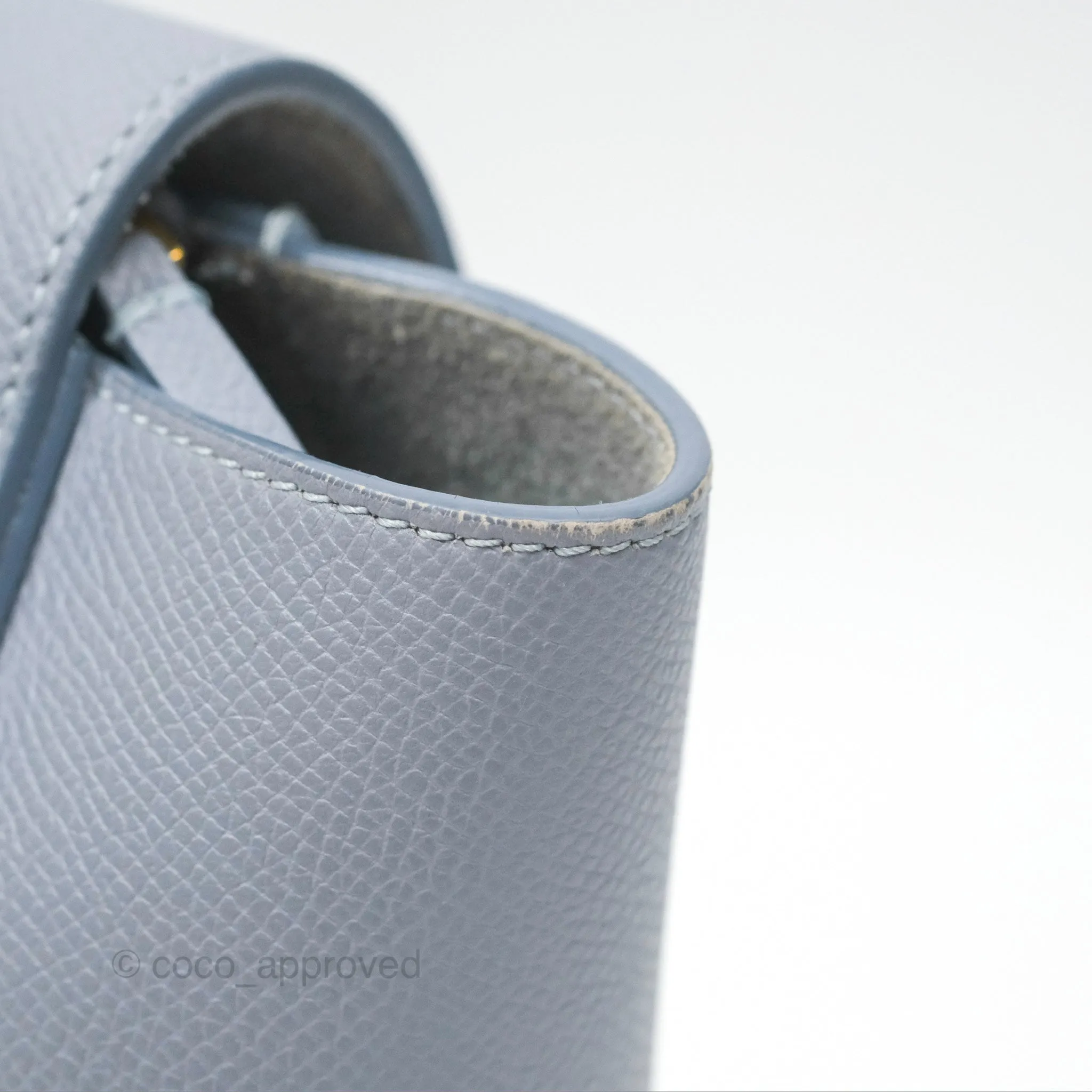 Celine Nano Belt Bag Arctic Blue Grained Calfskin Gold Hardware
