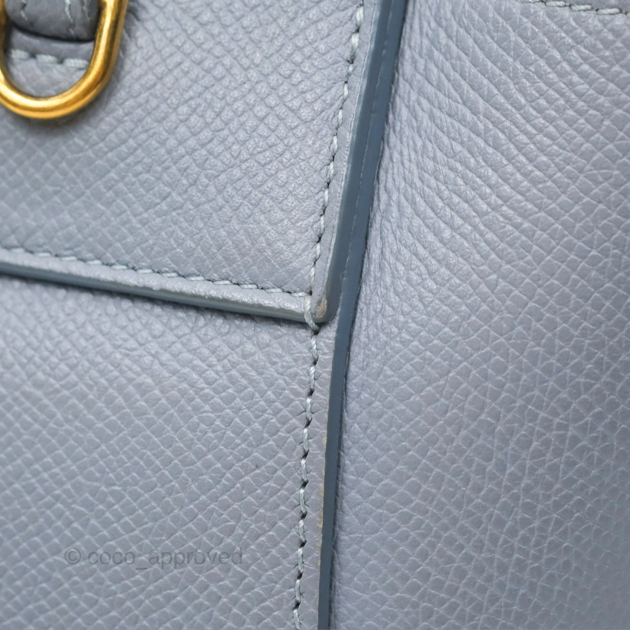 Celine Nano Belt Bag Arctic Blue Grained Calfskin Gold Hardware