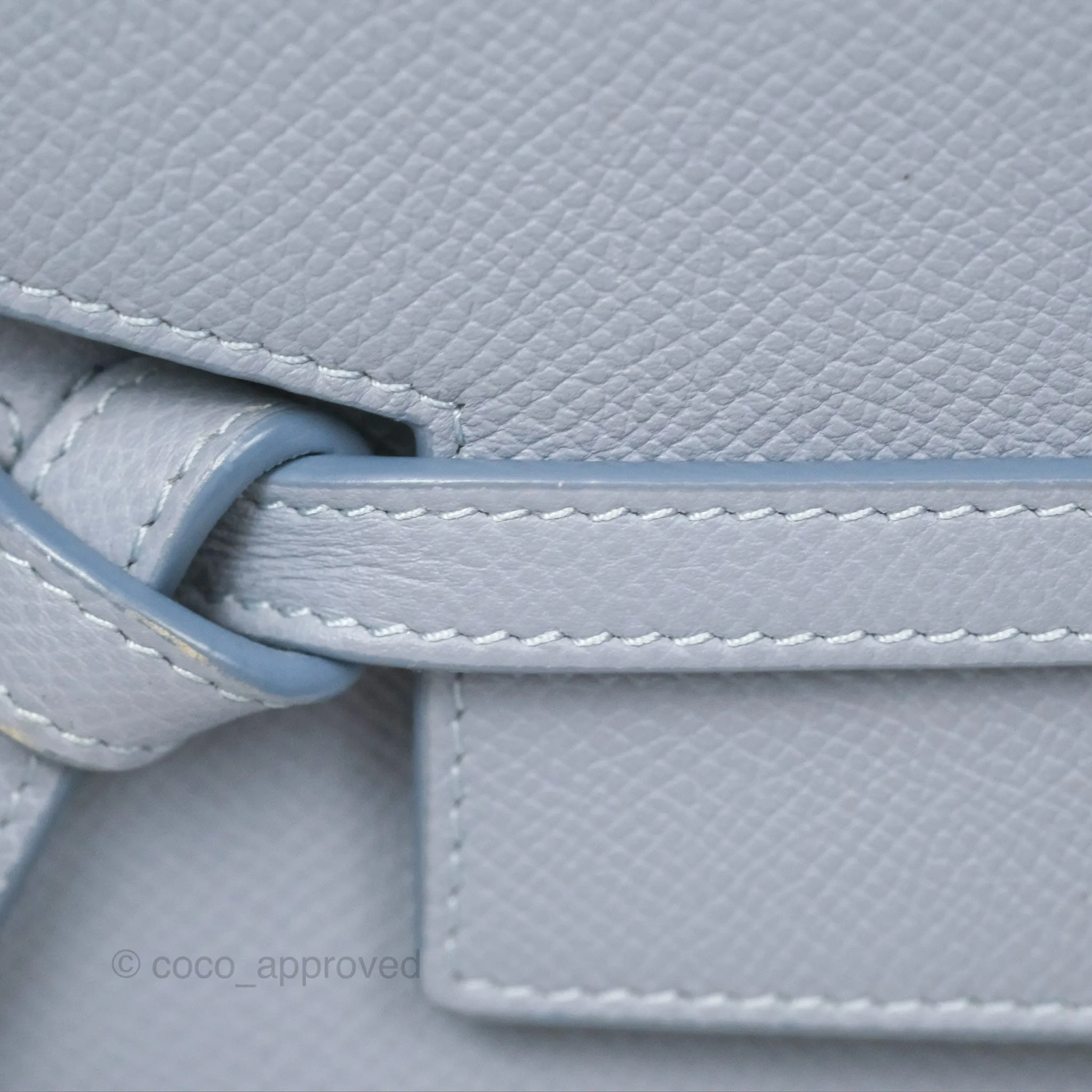 Celine Nano Belt Bag Arctic Blue Grained Calfskin Gold Hardware