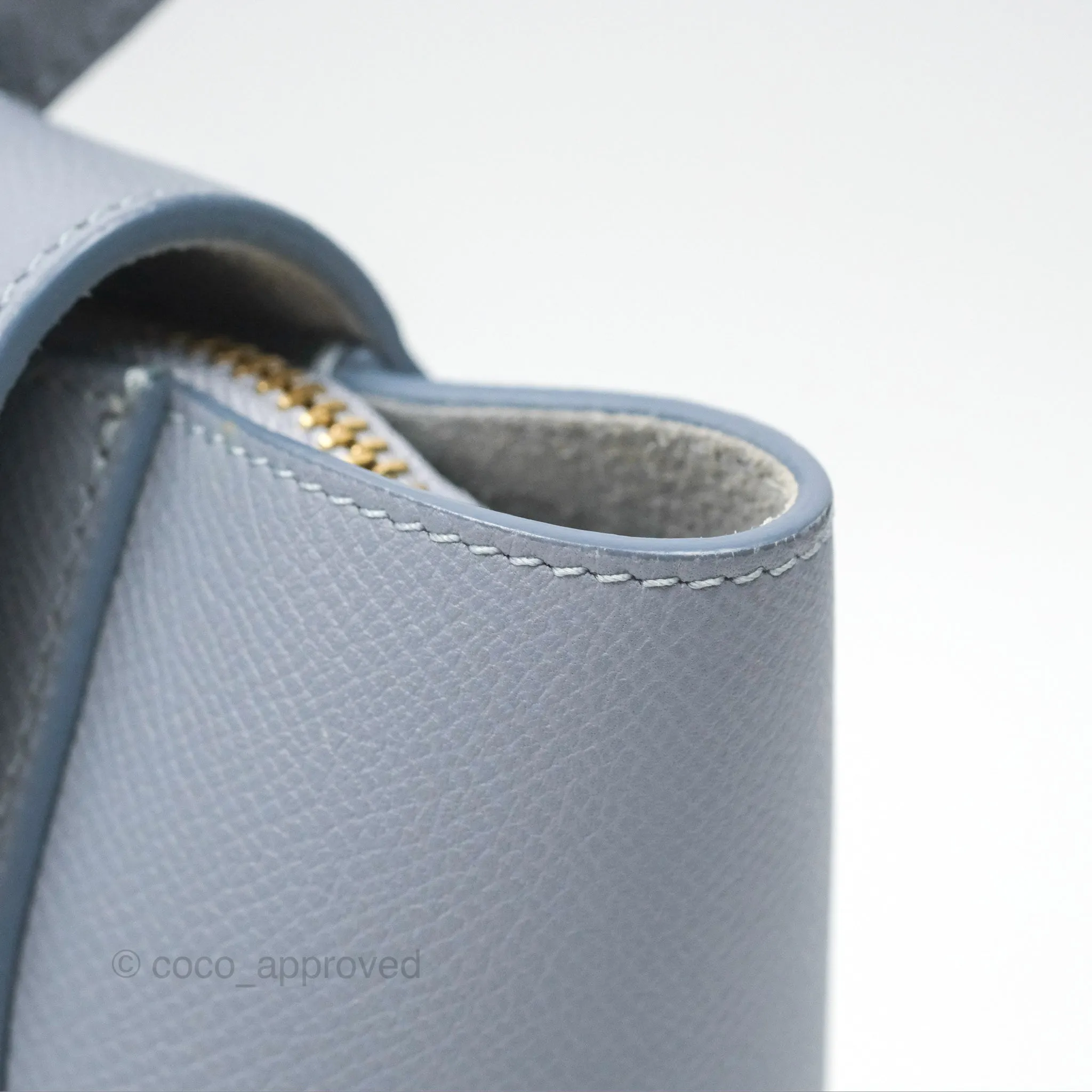 Celine Nano Belt Bag Arctic Blue Grained Calfskin Gold Hardware