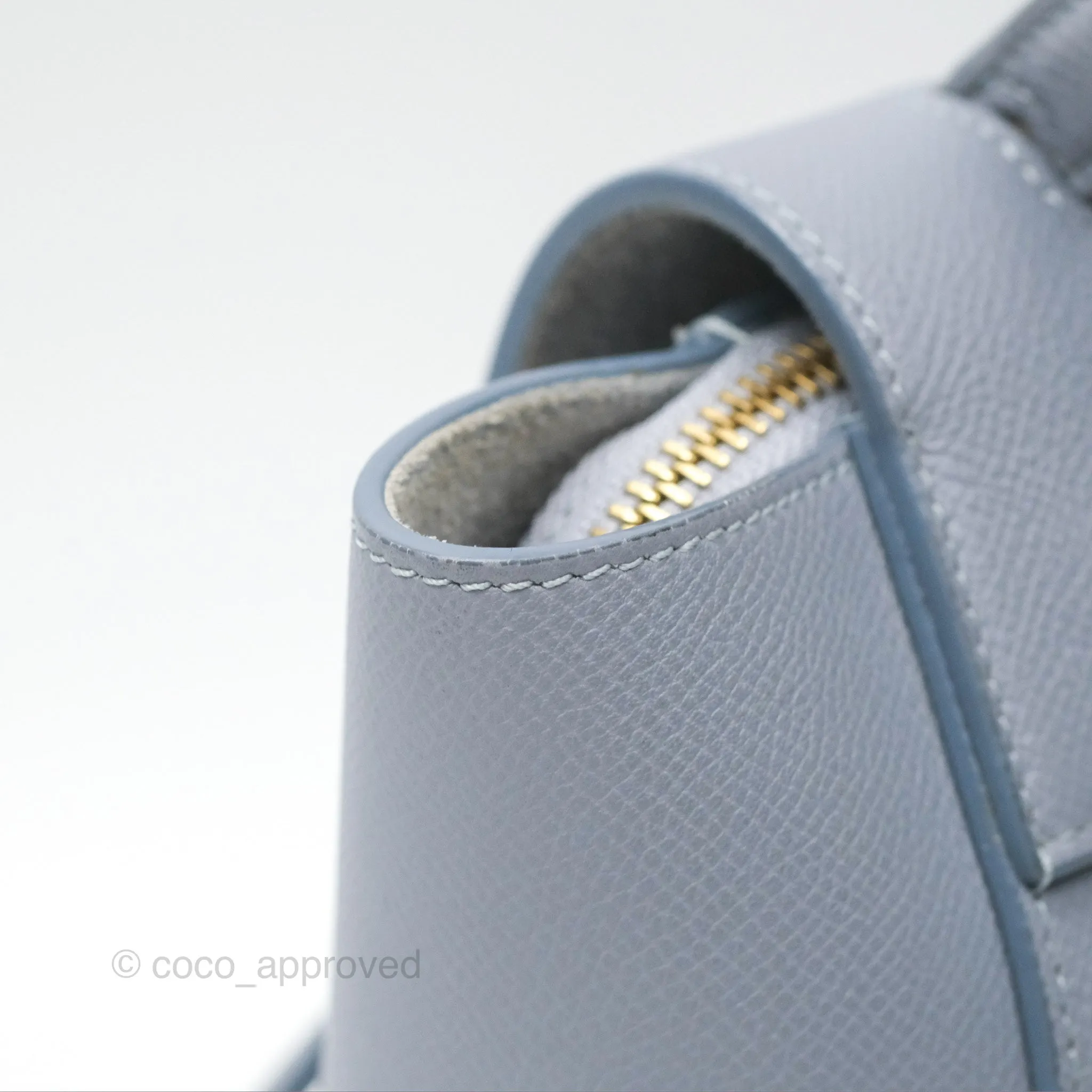 Celine Nano Belt Bag Arctic Blue Grained Calfskin Gold Hardware