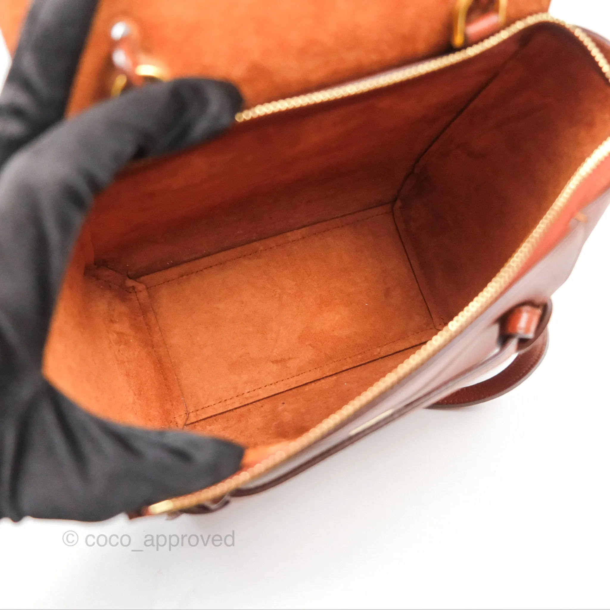 Celine Nano Belt Bag Caramel Grained Calfskin Gold Hardware