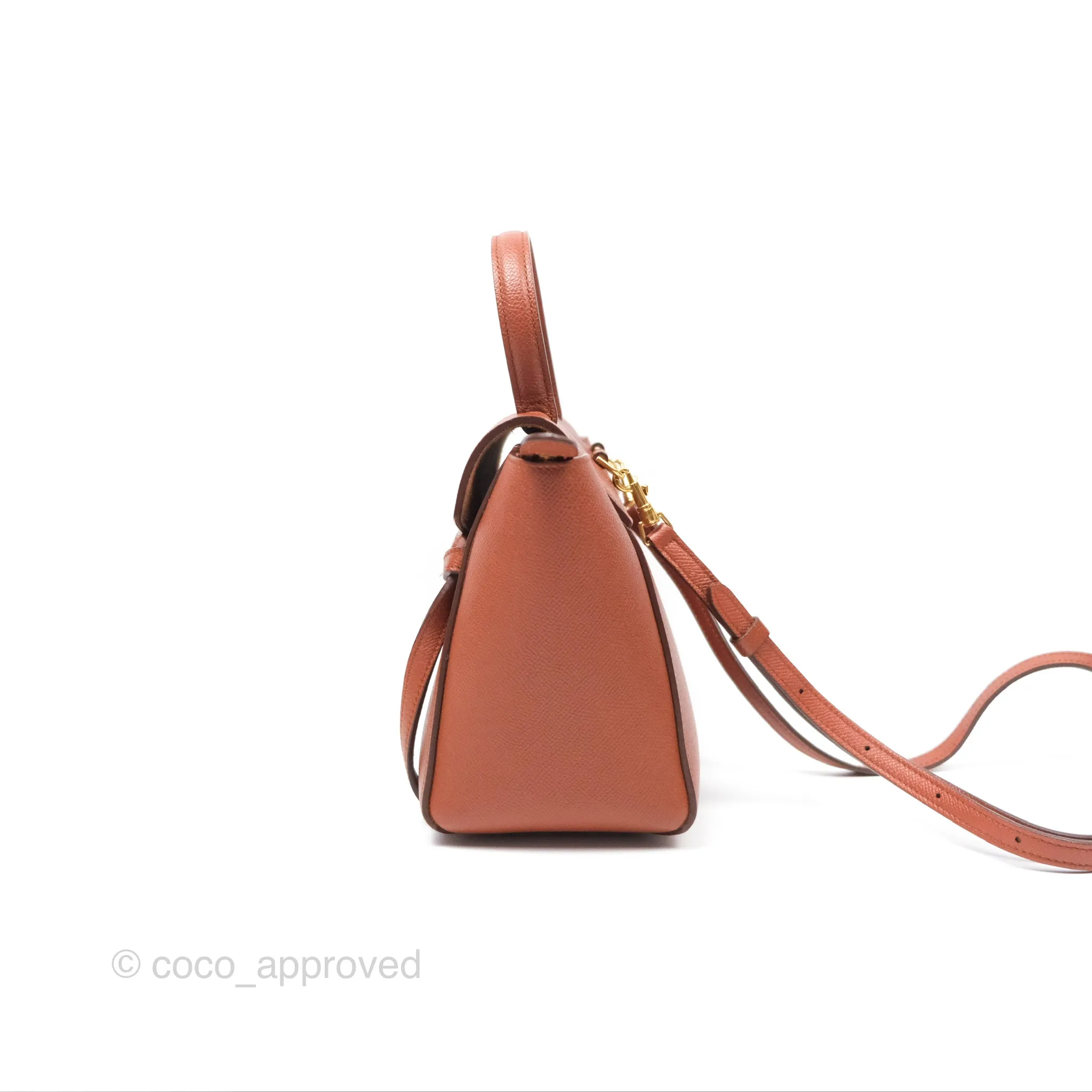 Celine Nano Belt Bag Caramel Grained Calfskin Gold Hardware
