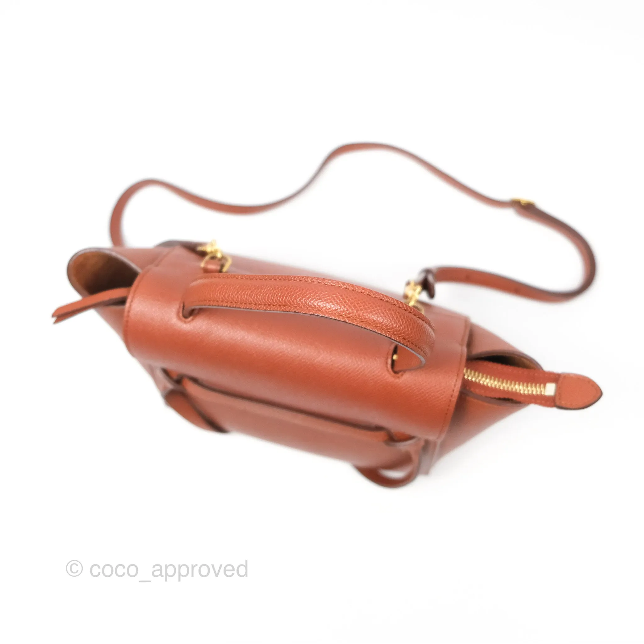 Celine Nano Belt Bag Caramel Grained Calfskin Gold Hardware