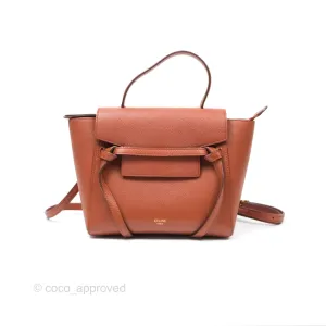 Celine Nano Belt Bag Caramel Grained Calfskin Gold Hardware