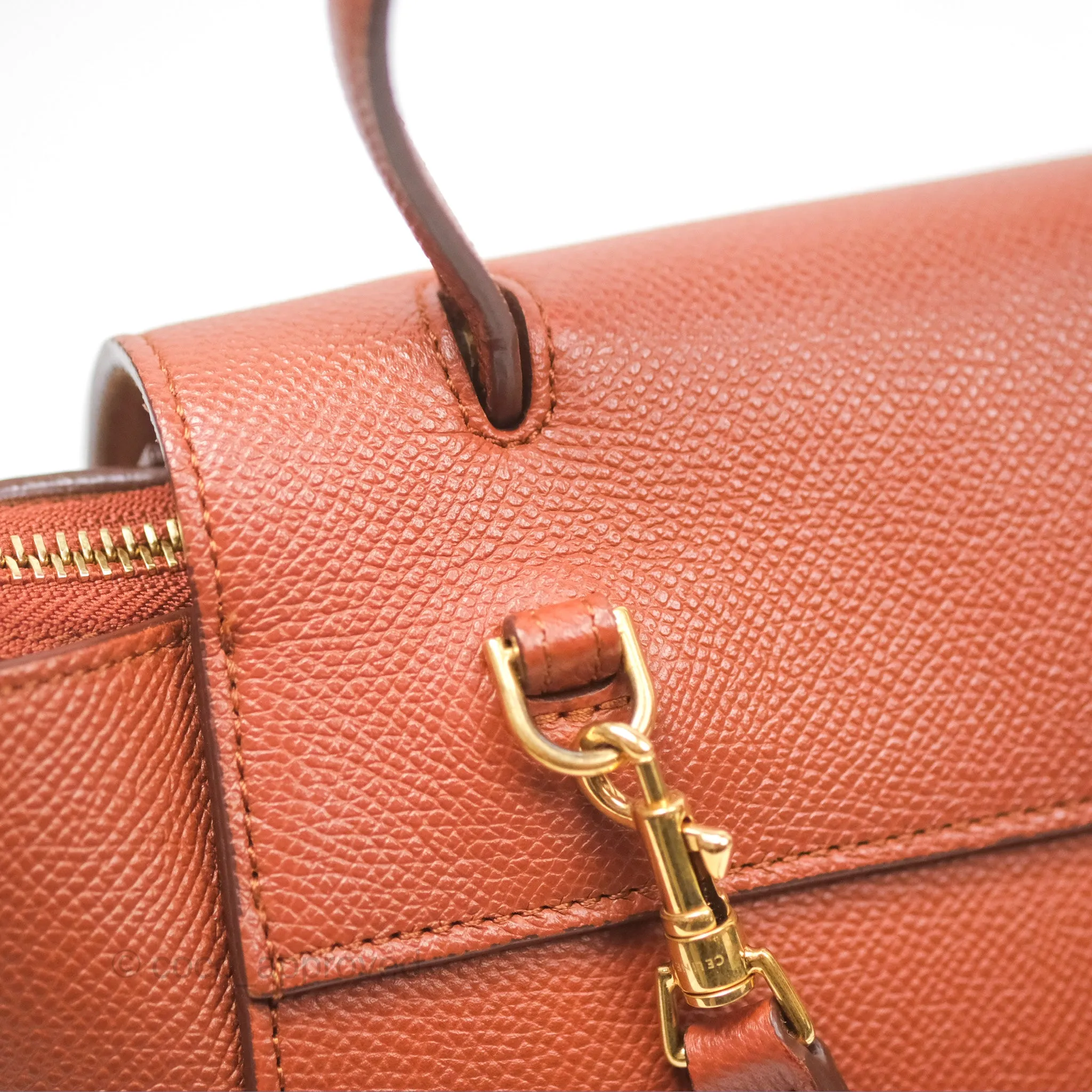Celine Nano Belt Bag Caramel Grained Calfskin Gold Hardware