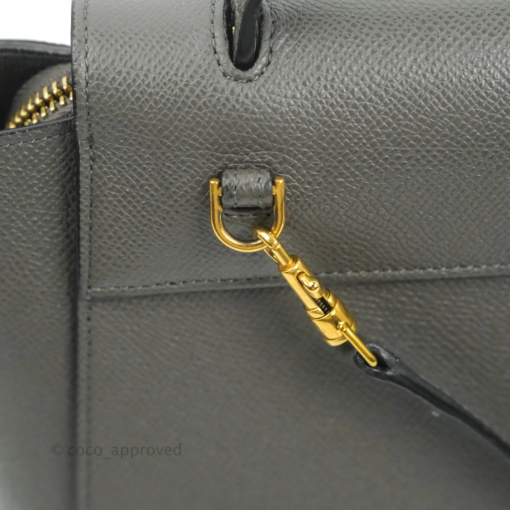 Celine Nano Belt Bag Grey Grained Calfskin Gold Hardware