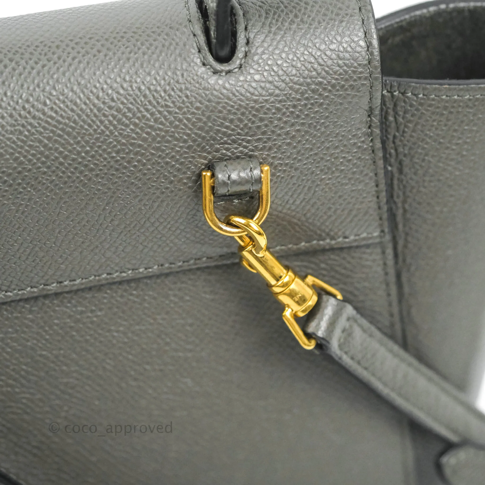 Celine Nano Belt Bag Grey Grained Calfskin Gold Hardware