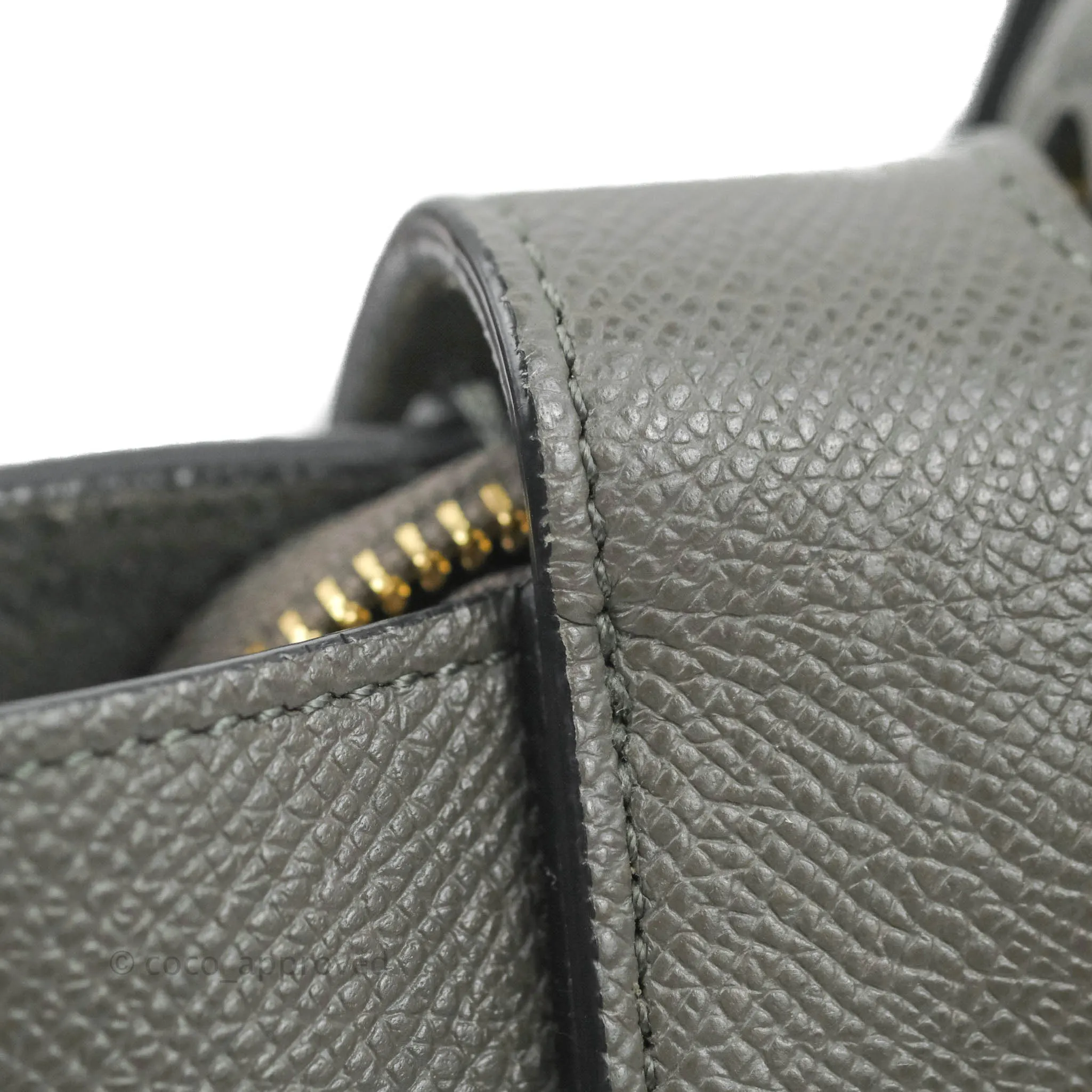Celine Nano Belt Bag Grey Grained Calfskin Gold Hardware