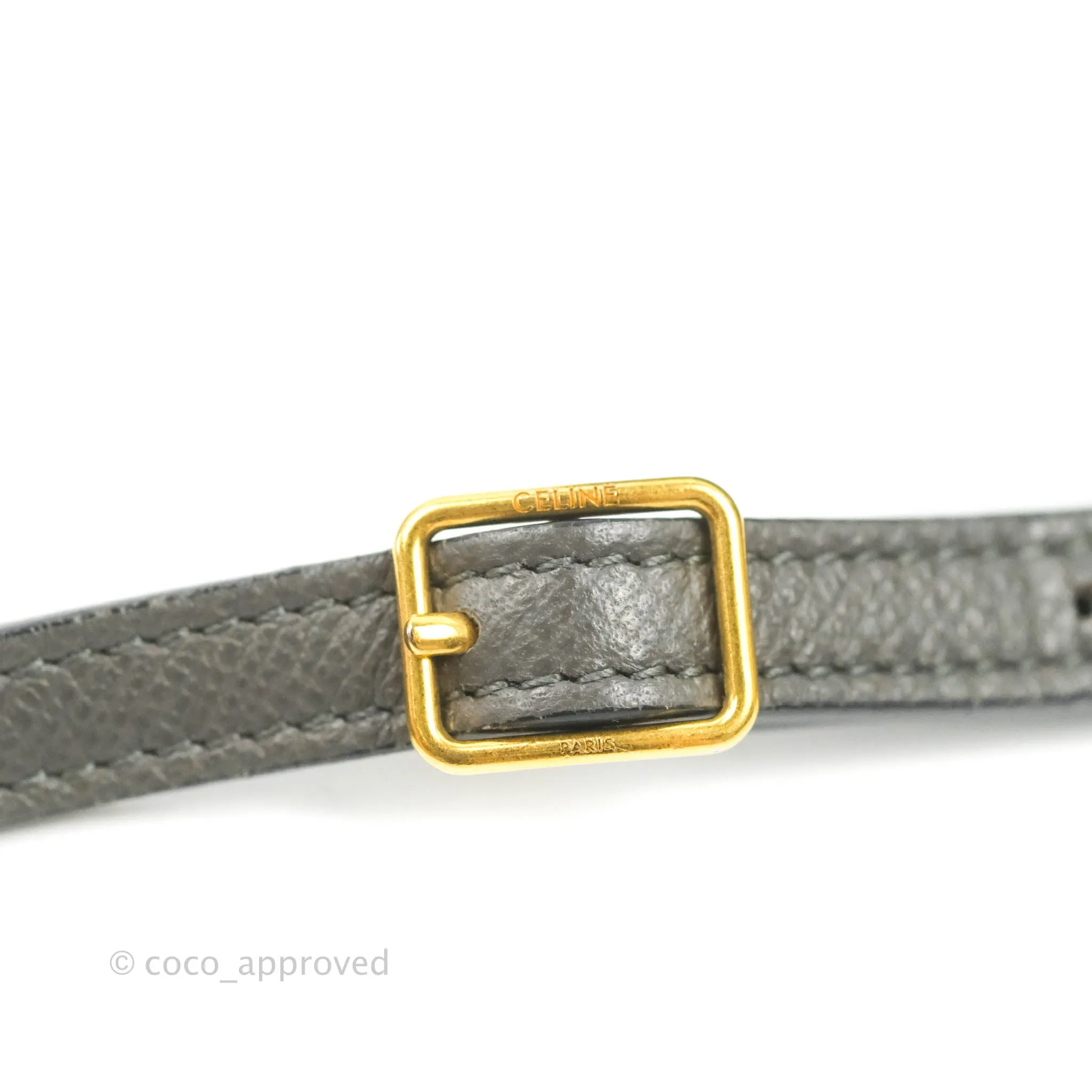 Celine Nano Belt Bag Grey Grained Calfskin Gold Hardware