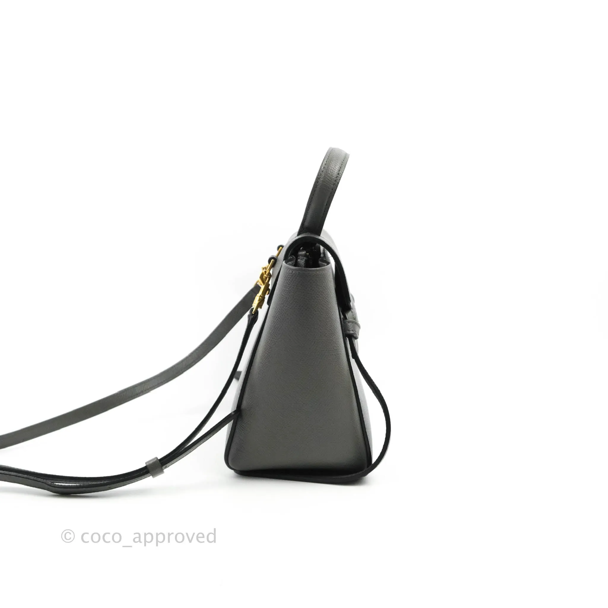 Celine Nano Belt Bag Grey Grained Calfskin Gold Hardware