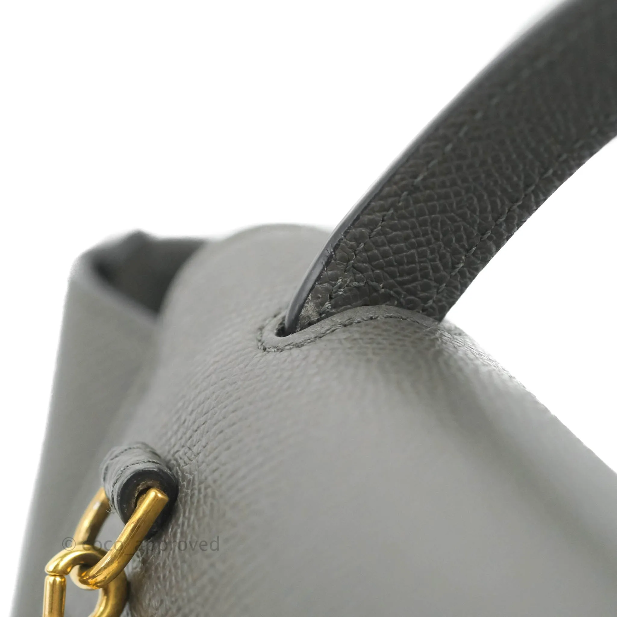 Celine Nano Belt Bag Grey Grained Calfskin Gold Hardware