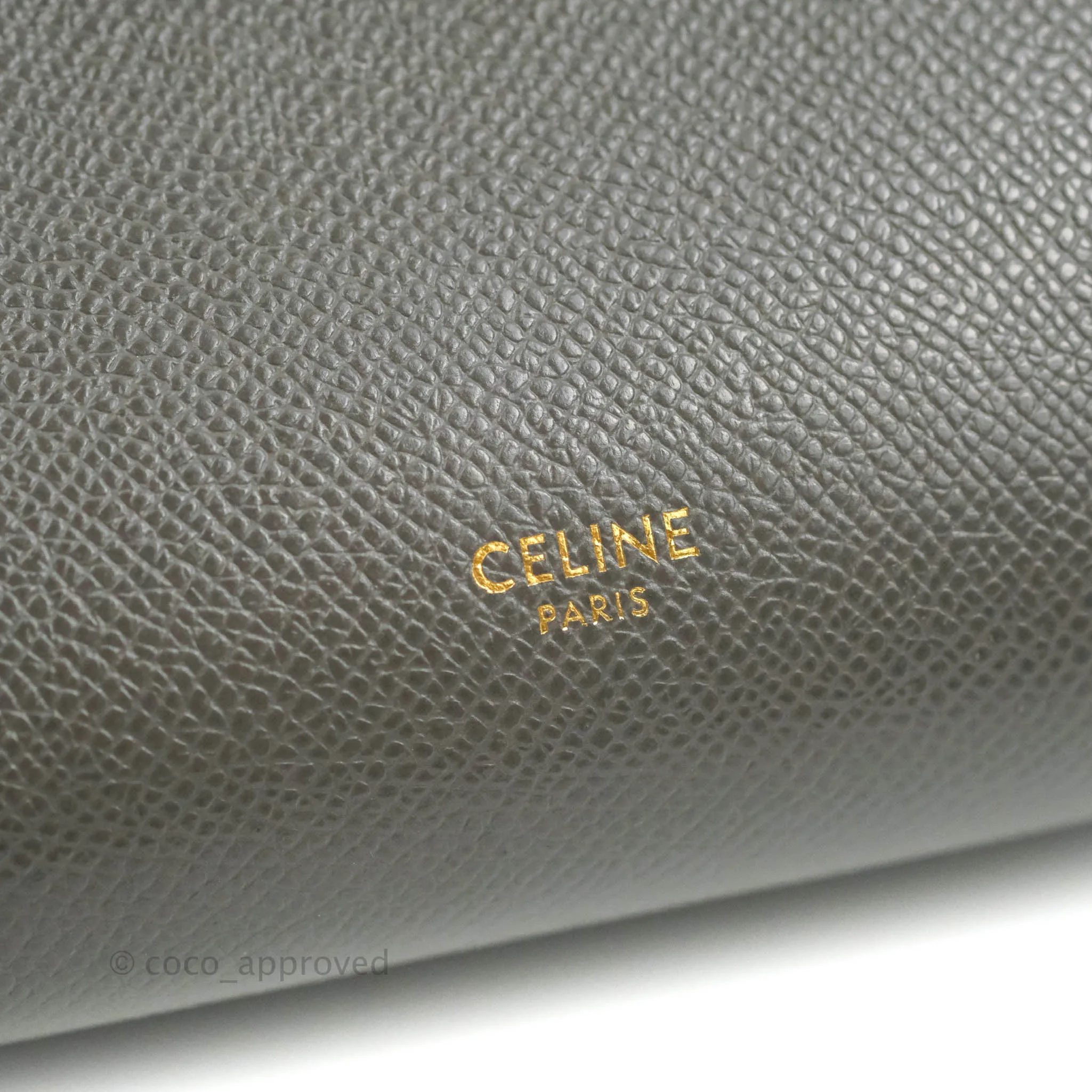 Celine Nano Belt Bag Grey Grained Calfskin Gold Hardware