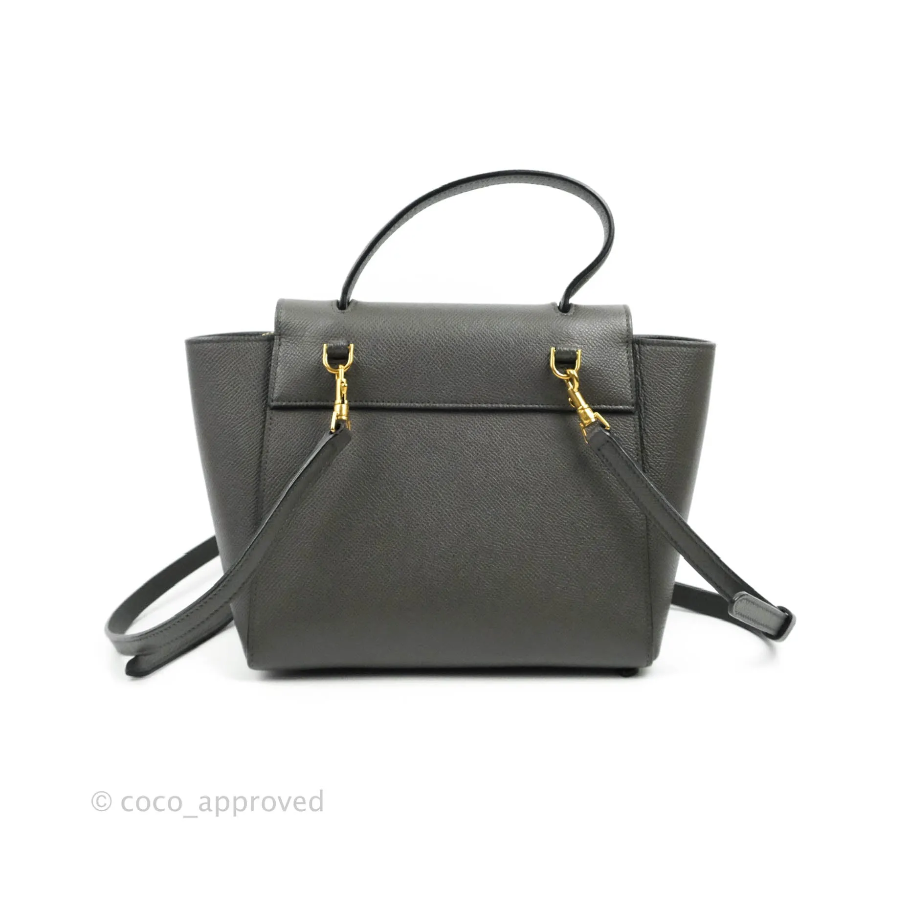 Celine Nano Belt Bag Grey Grained Calfskin Gold Hardware