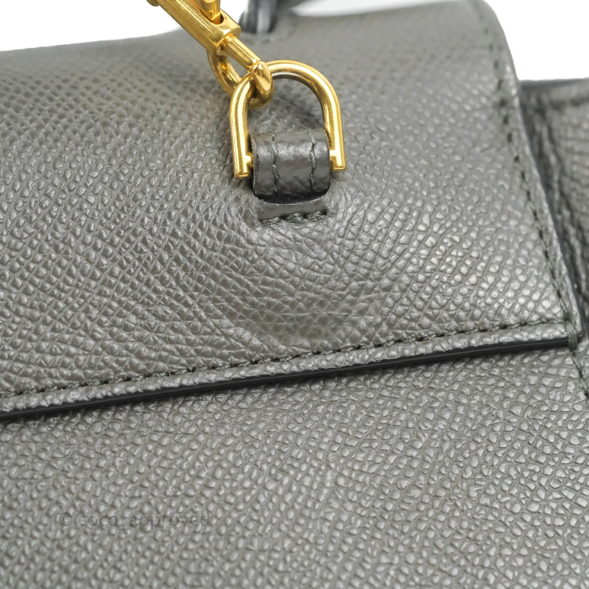 Celine Nano Belt Bag Grey Grained Calfskin Gold Hardware