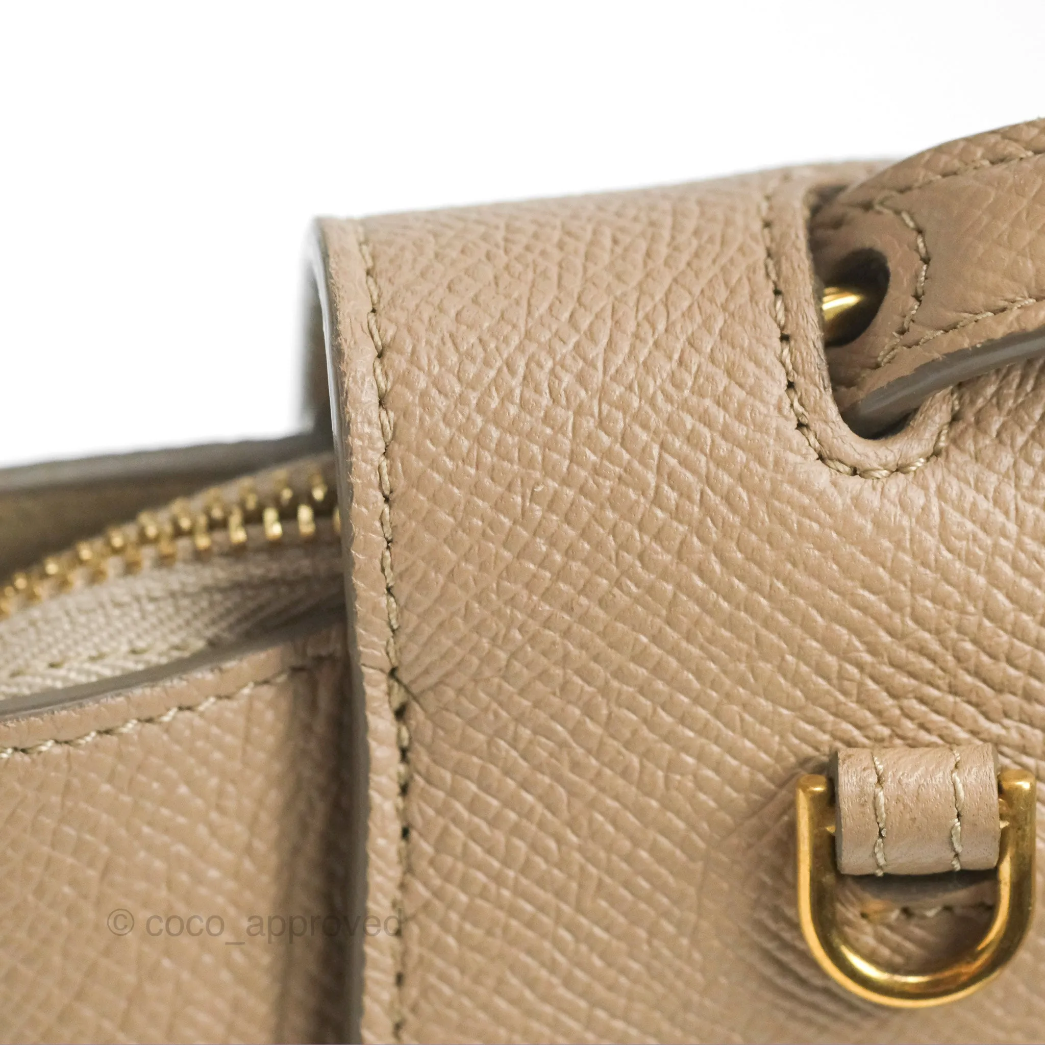 Celine Nano Belt Bag Light Taupe Grained Calfskin Gold Hardware