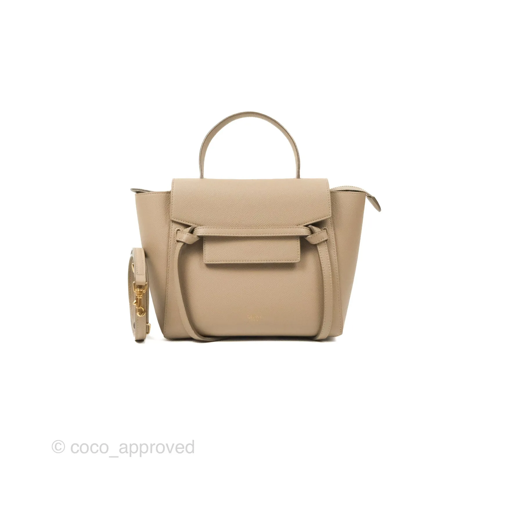 Celine Nano Belt Bag Light Taupe Grained Calfskin Gold Hardware